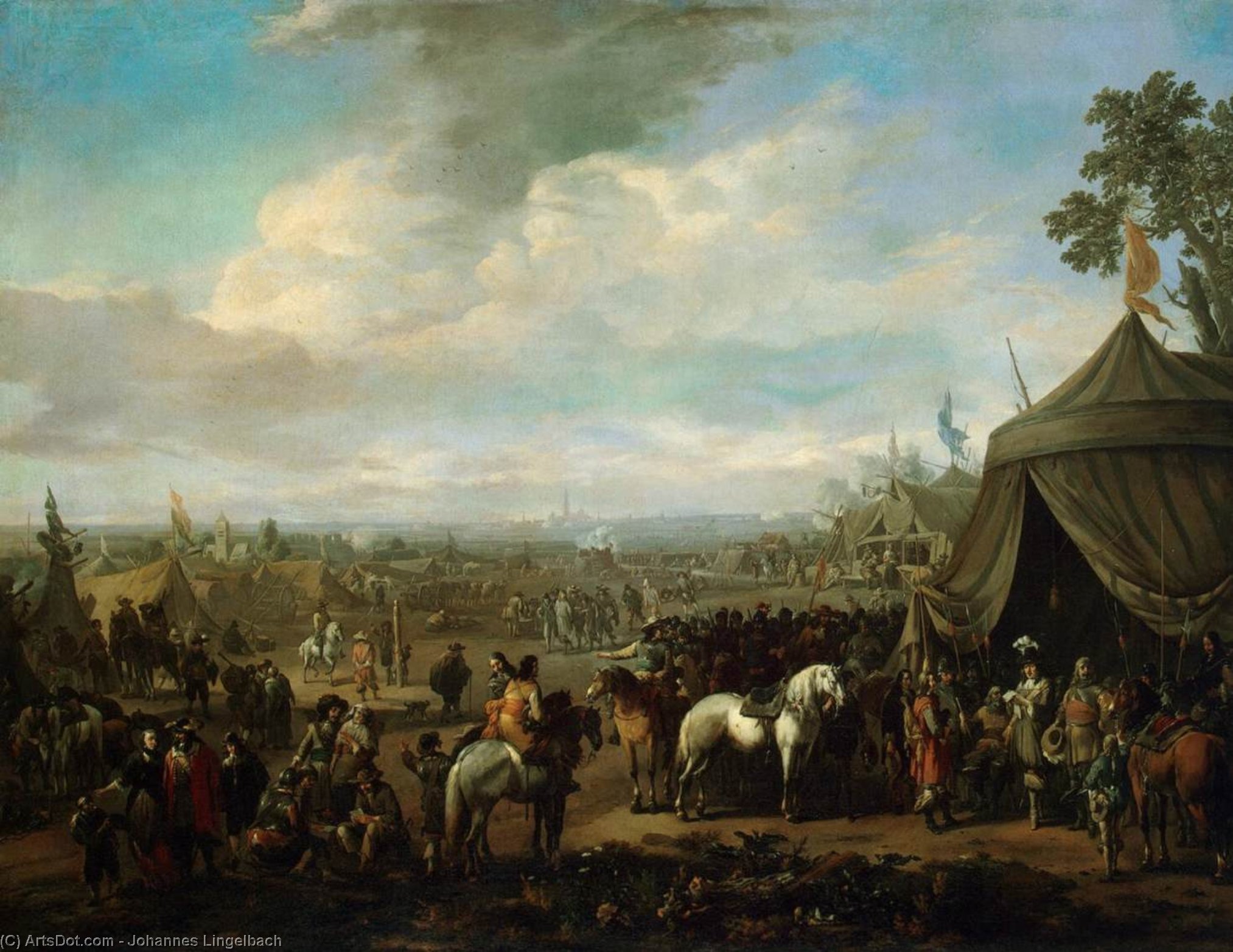 Buy Museum Art Reproductions Flemish Town Sieged by the Spanish Soldiers, 1674 by Johannes Lingelbach (1622-1674, Germany) | ArtsDot.com