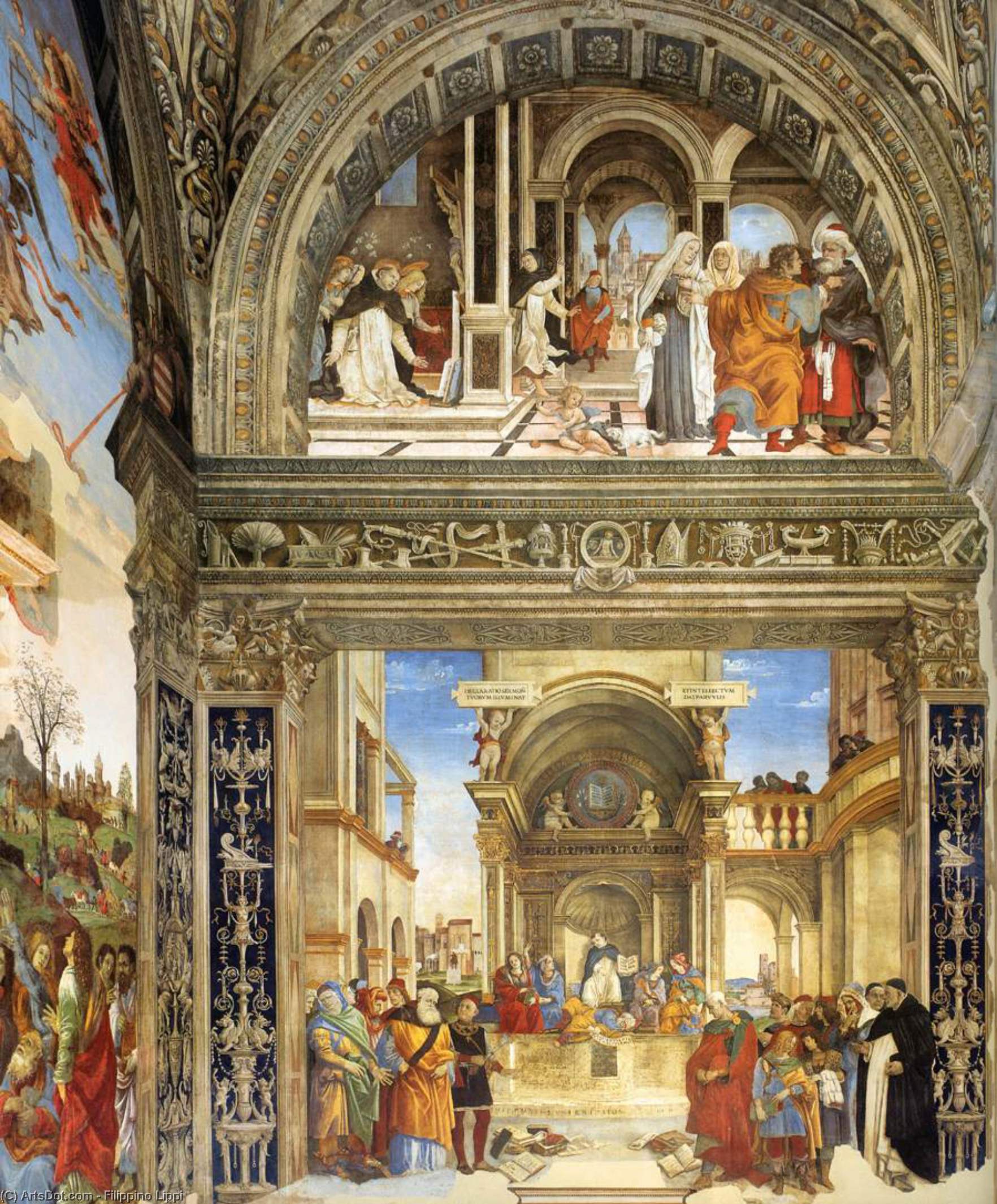 Buy Museum Art Reproductions Right wall of the Carafa Chapel, 1489 by Filippino Lippi (1457-1504, Italy) | ArtsDot.com