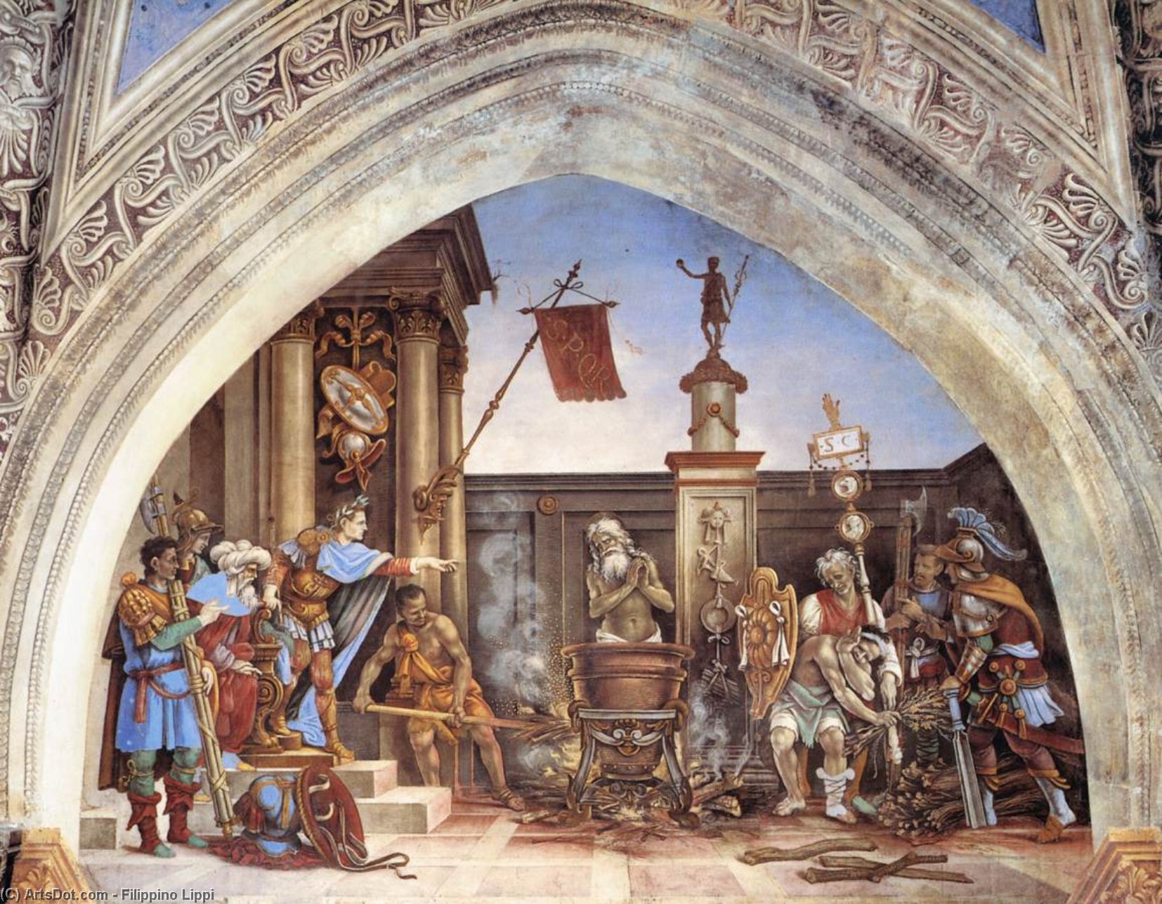 Buy Museum Art Reproductions Torture of St John the Evangelist, 1487 by Filippino Lippi (1457-1504, Italy) | ArtsDot.com