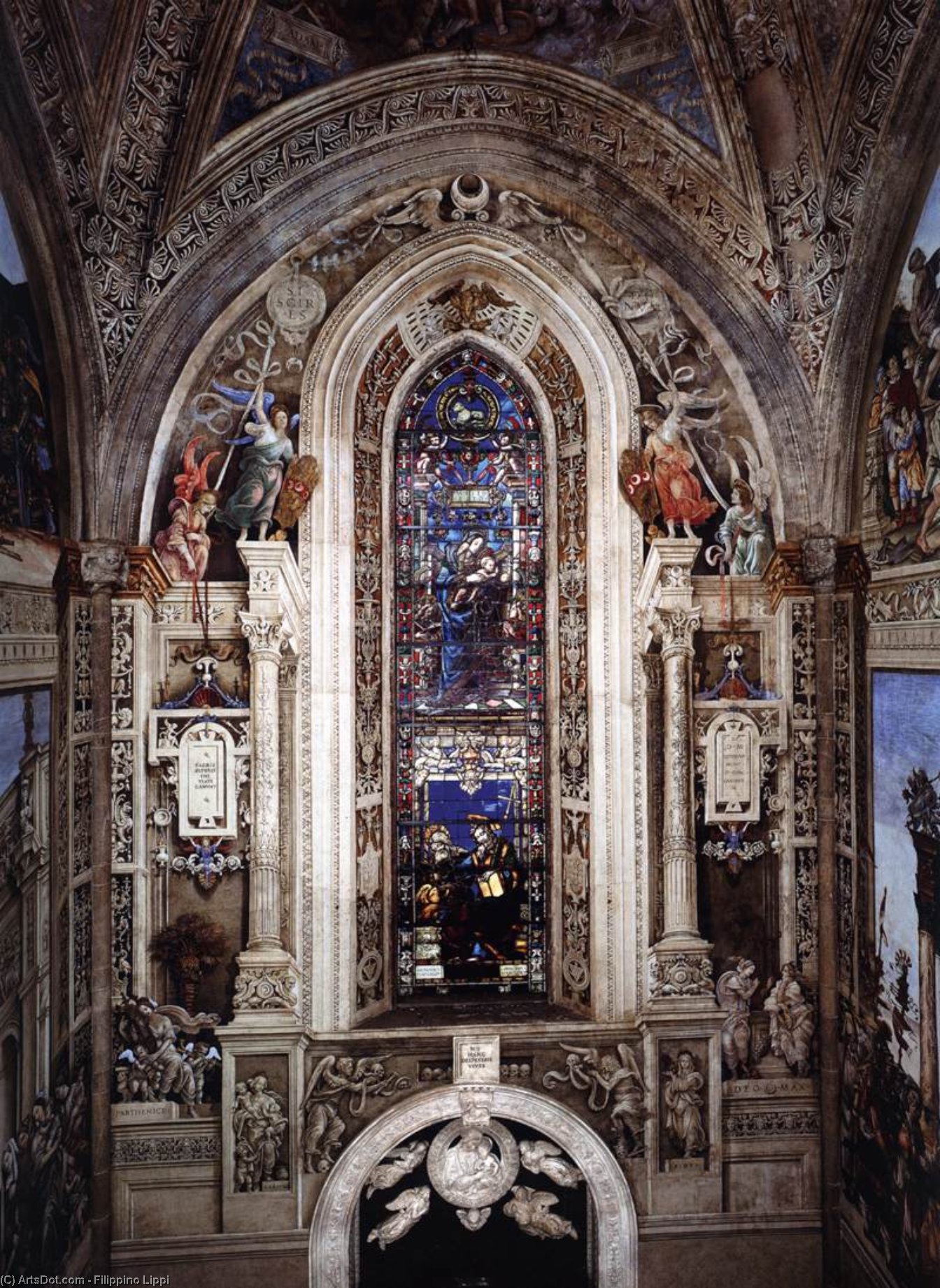 Order Oil Painting Replica View of the Strozzi Chapel, 1487 by Filippino Lippi (1457-1504, Italy) | ArtsDot.com