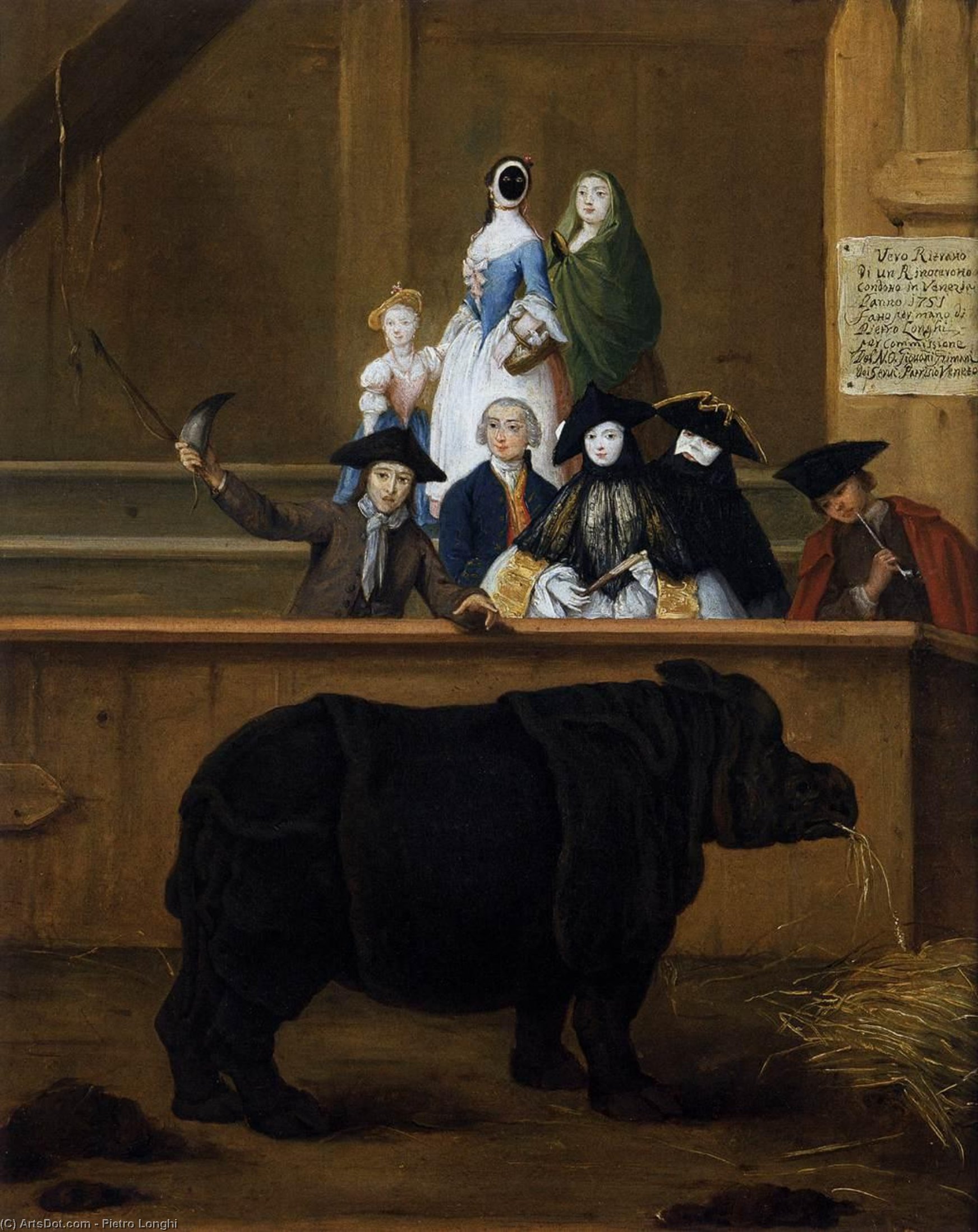 Buy Museum Art Reproductions The Rhinoceros, 1751 by Pietro Longhi (1701-1785, Italy) | ArtsDot.com
