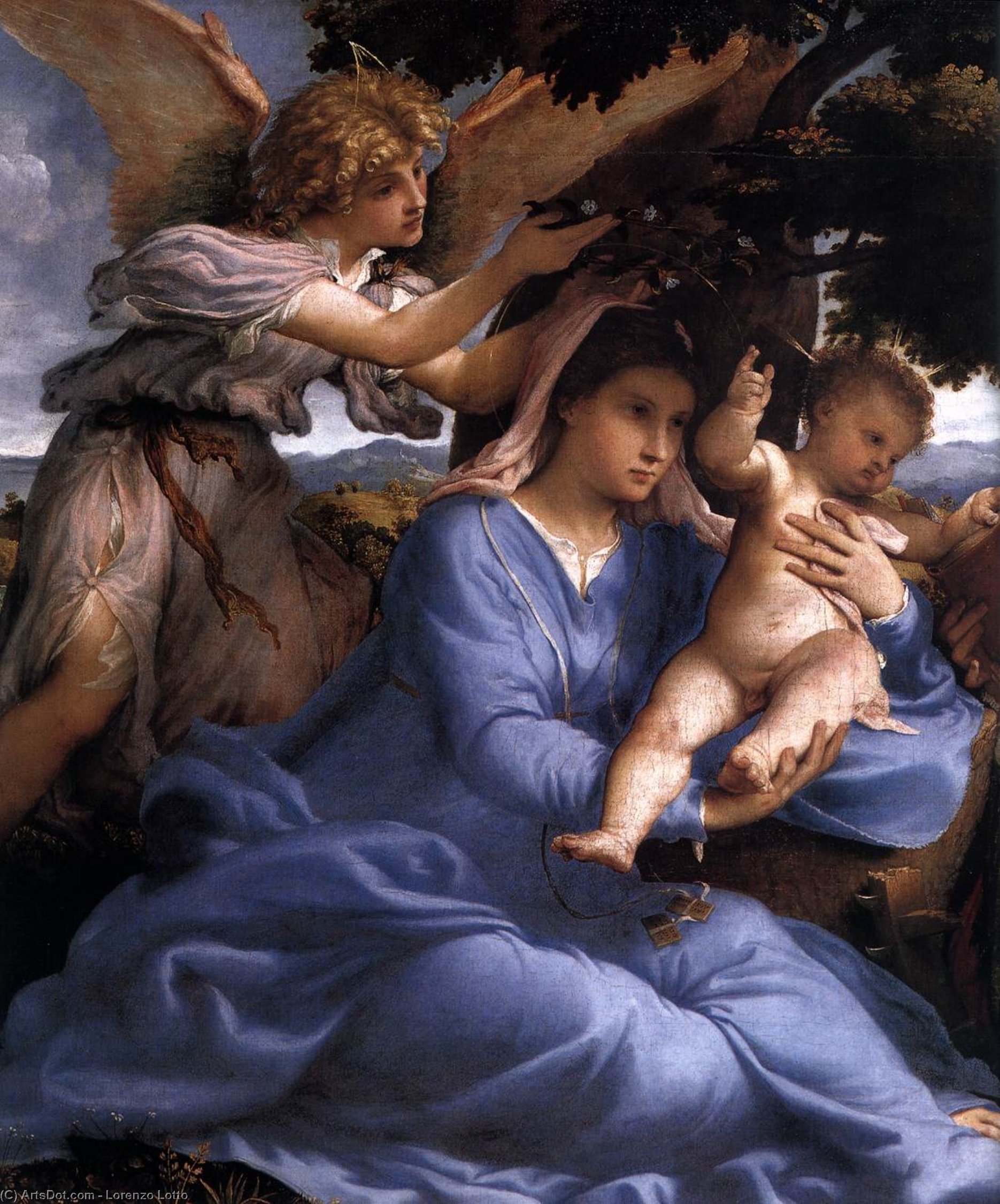 Order Oil Painting Replica Madonna and Child with Saints and an Angel (detail), 1527 by Lorenzo Lotto (1480-1556, Italy) | ArtsDot.com