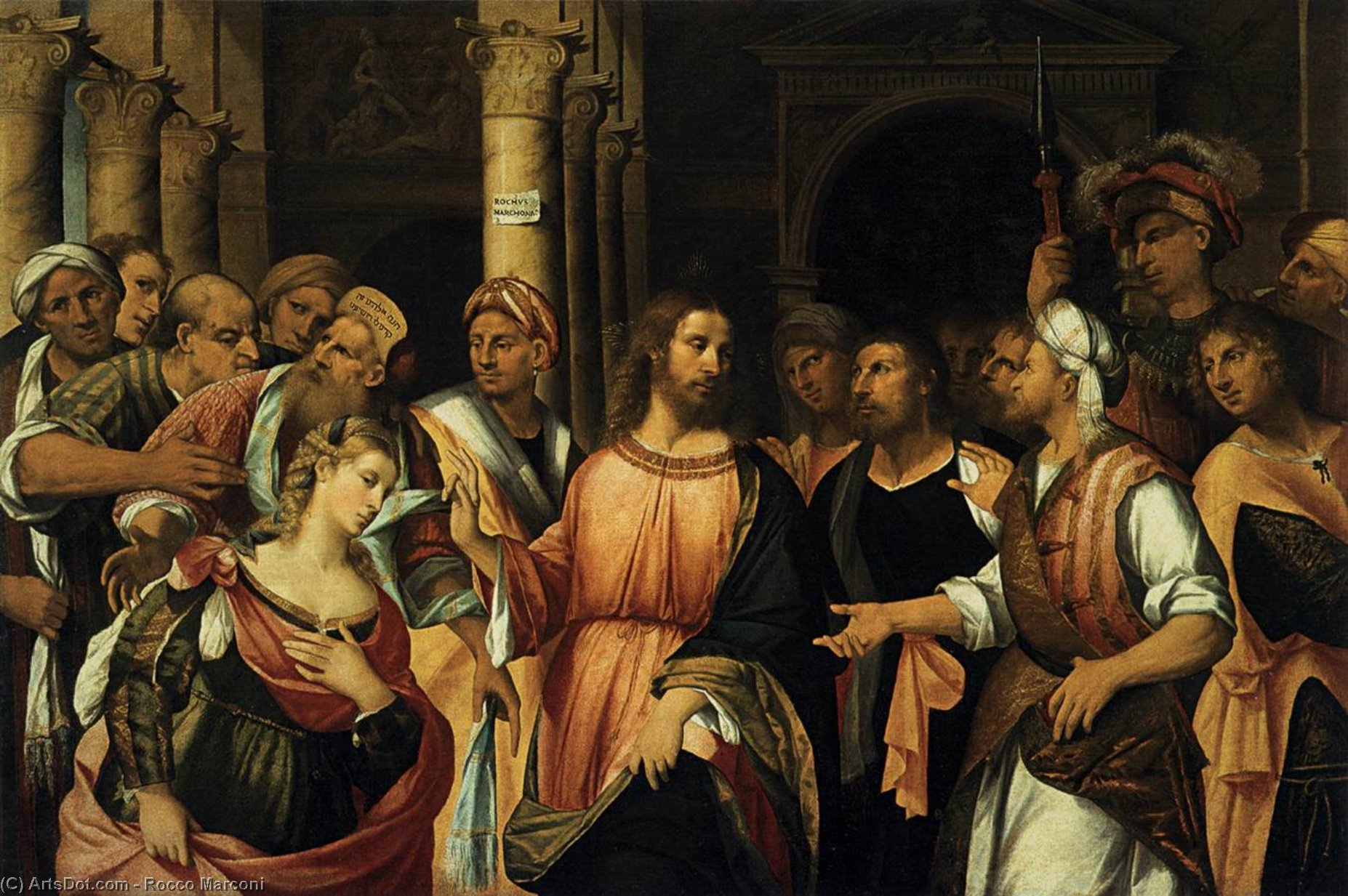 Order Artwork Replica Christ and the Adulteress, 1525 by Rocco Marconi (1490-1529) | ArtsDot.com