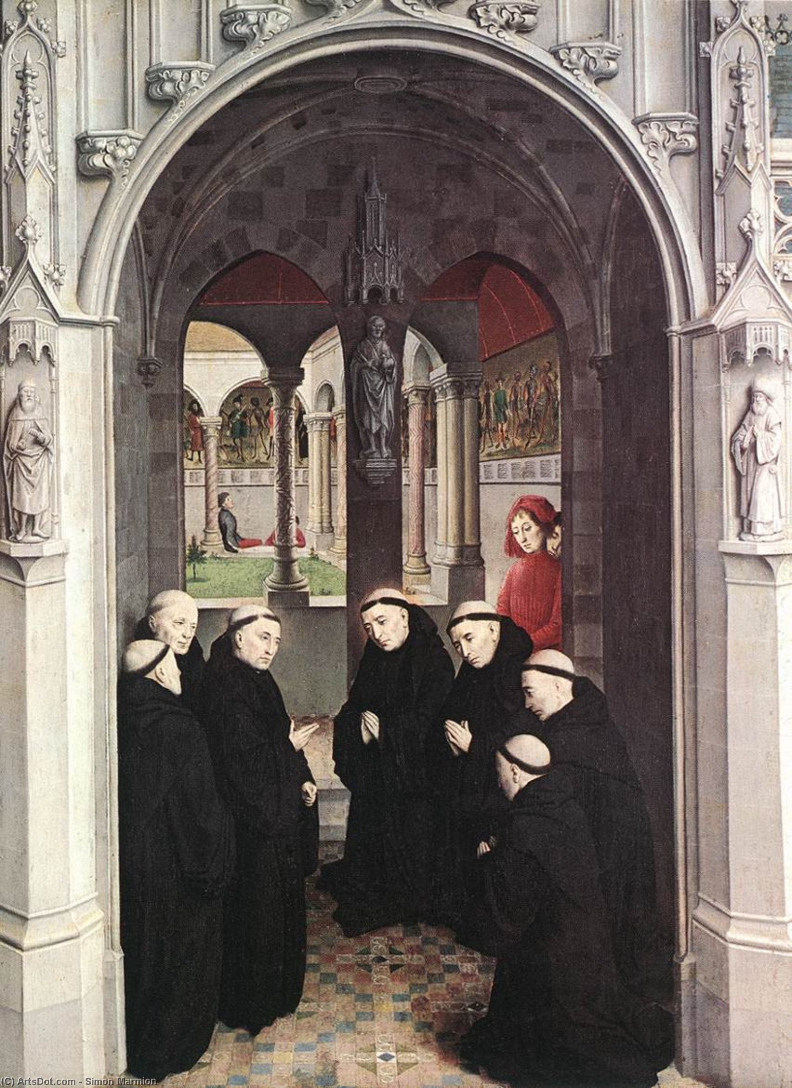 Buy Museum Art Reproductions Scenes from the Life of St Bertin (detail), 1459 by Simon Marmion (1425-1489, France) | ArtsDot.com