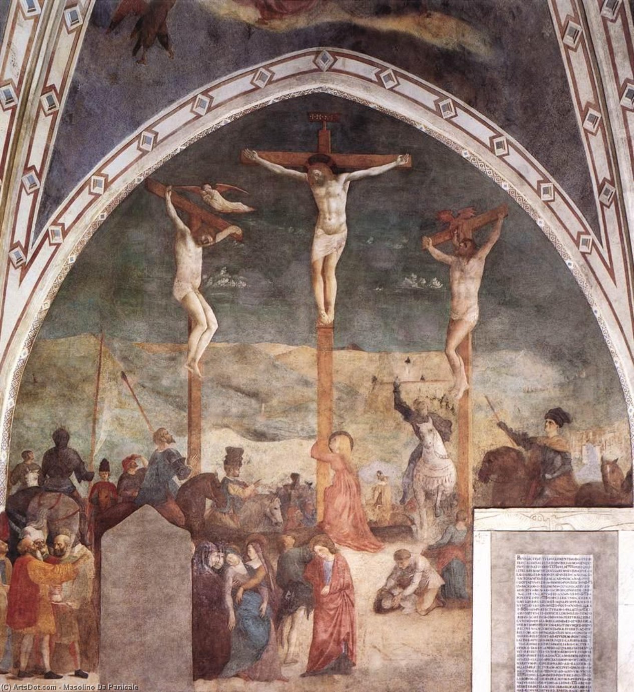 顺序 藝術再現 钉死, 1428 通过 Masolino Da Panicale (1383-1447, Italy) | ArtsDot.com