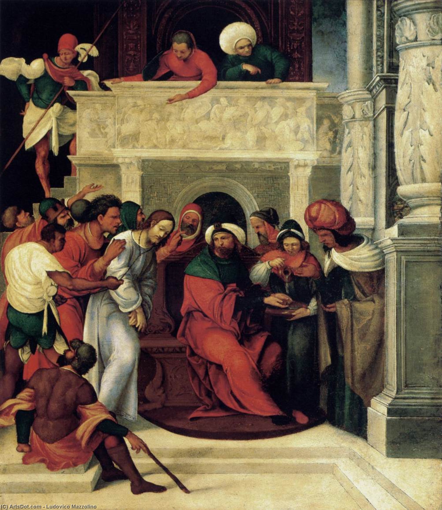 Order Oil Painting Replica Christ before Pilate, 1525 by Ludovico Mazzolino | ArtsDot.com