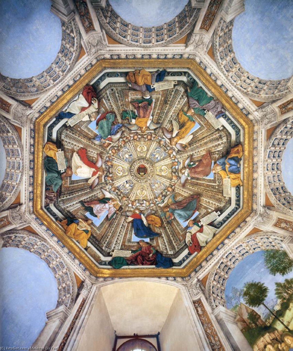 Order Artwork Replica Vaulting decoration of the Sacristy of St Mark, 1477 by Melozzo Da Forli (1438-1494, Italy) | ArtsDot.com