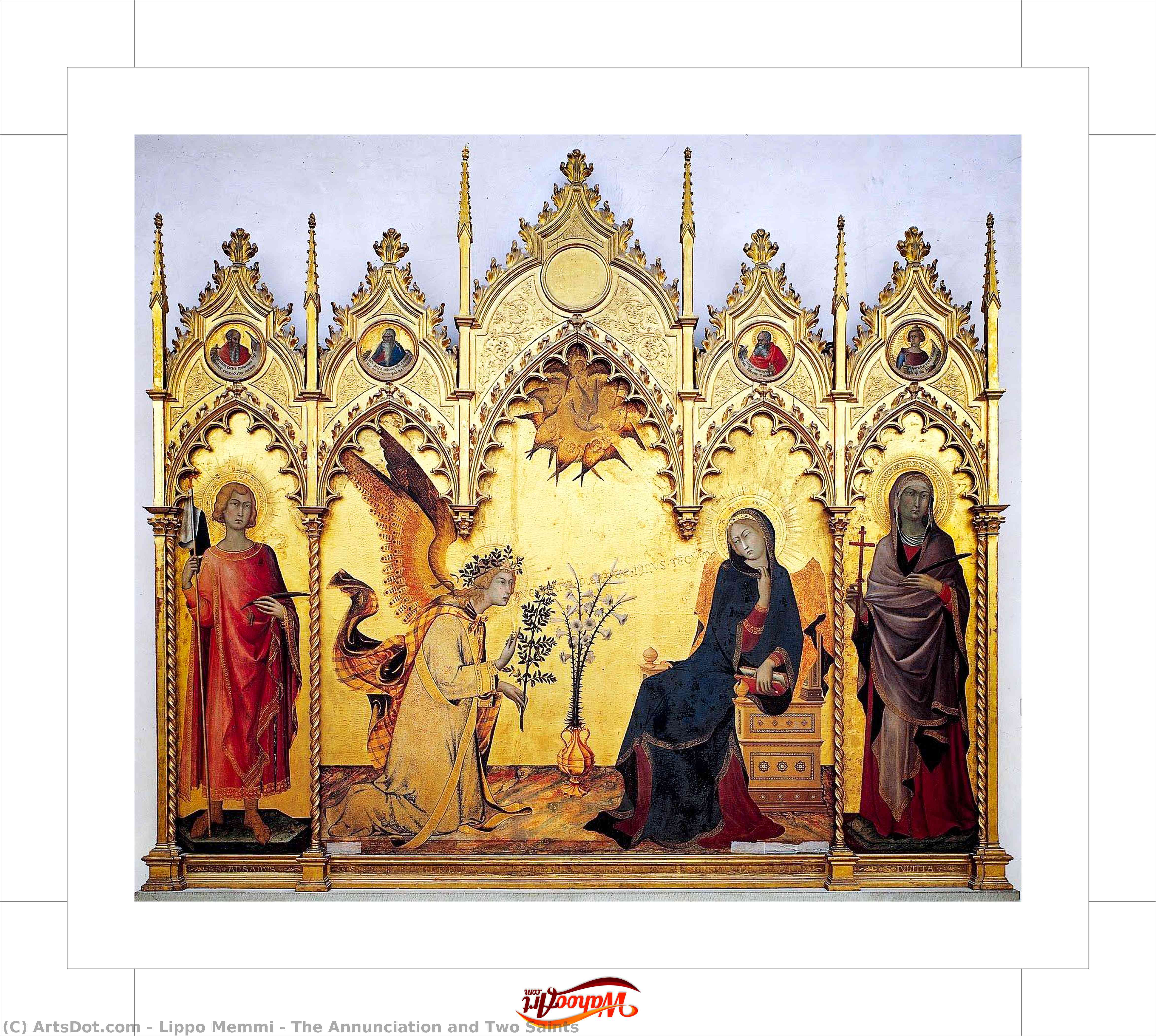 Buy Museum Art Reproductions The Annunciation and Two Saints, 1333 by Lippo Memmi (1291-1356, Italy) | ArtsDot.com