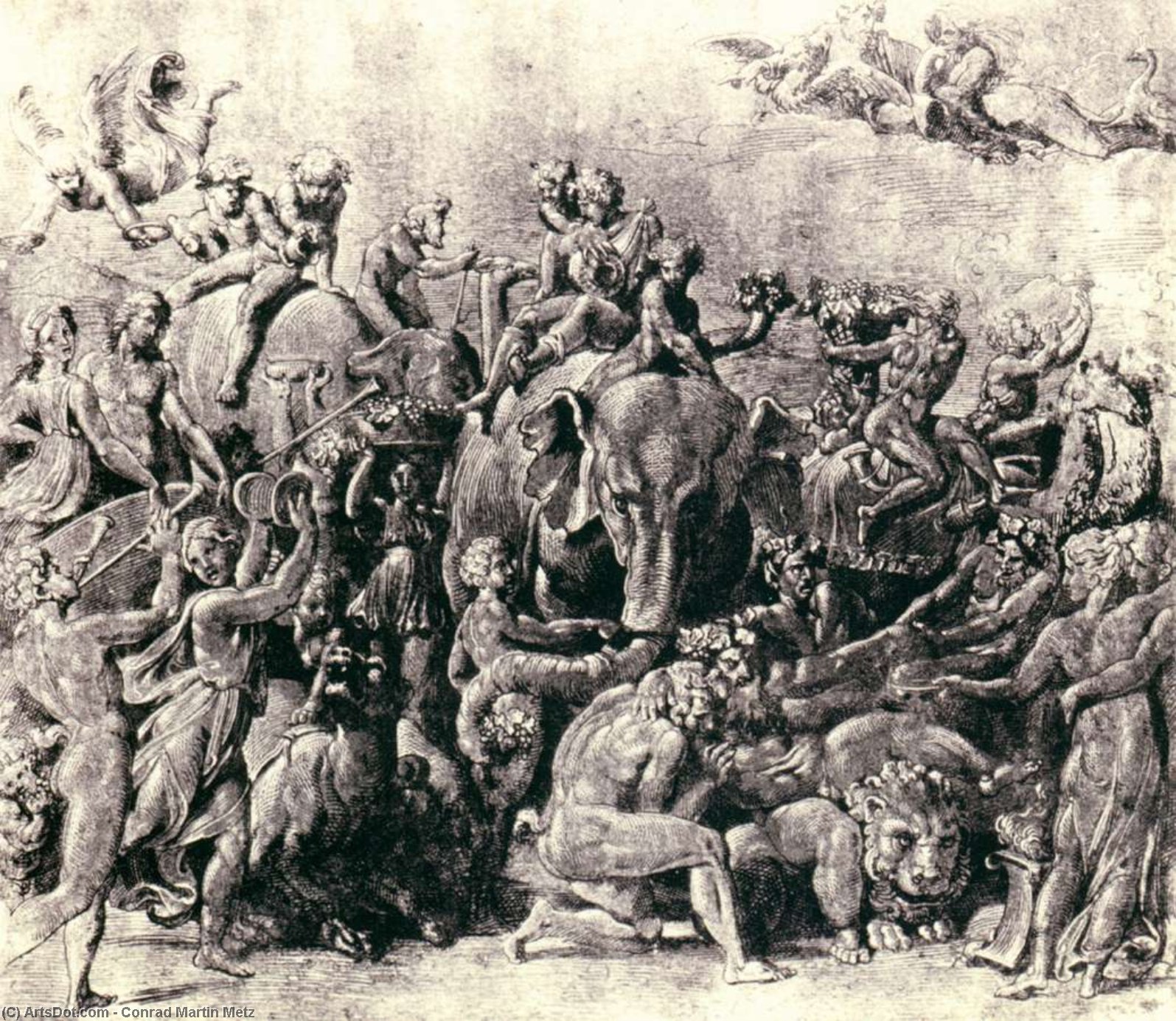 Buy Museum Art Reproductions The Triumph of Bacchus in India, 1789 by Conrad Martin Metz (1749-1827, Italy) | ArtsDot.com