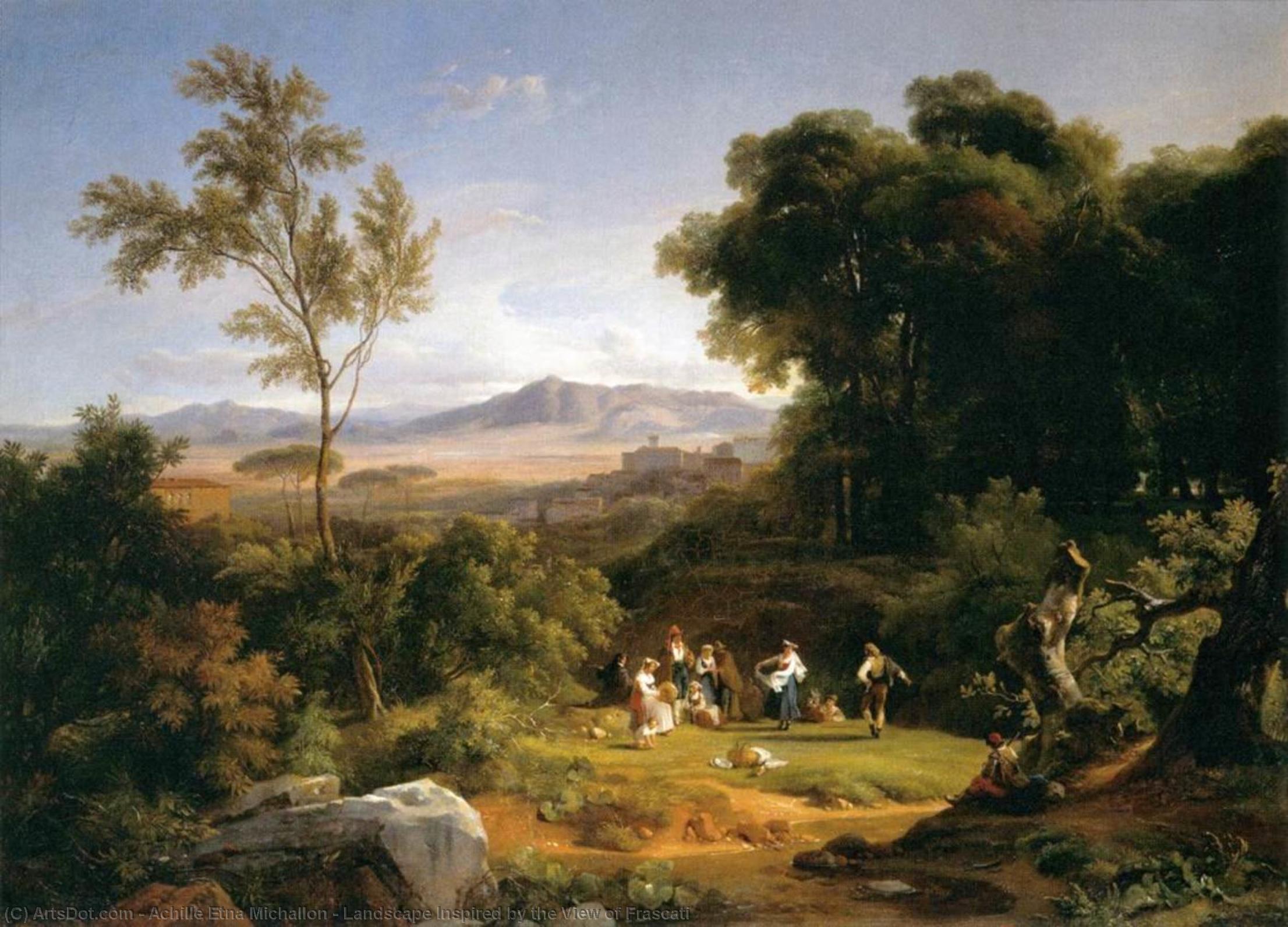 Buy Museum Art Reproductions Landscape Inspired by the View of Frascati, 1822 by Achille Etna Michallon (1796-1822, France) | ArtsDot.com