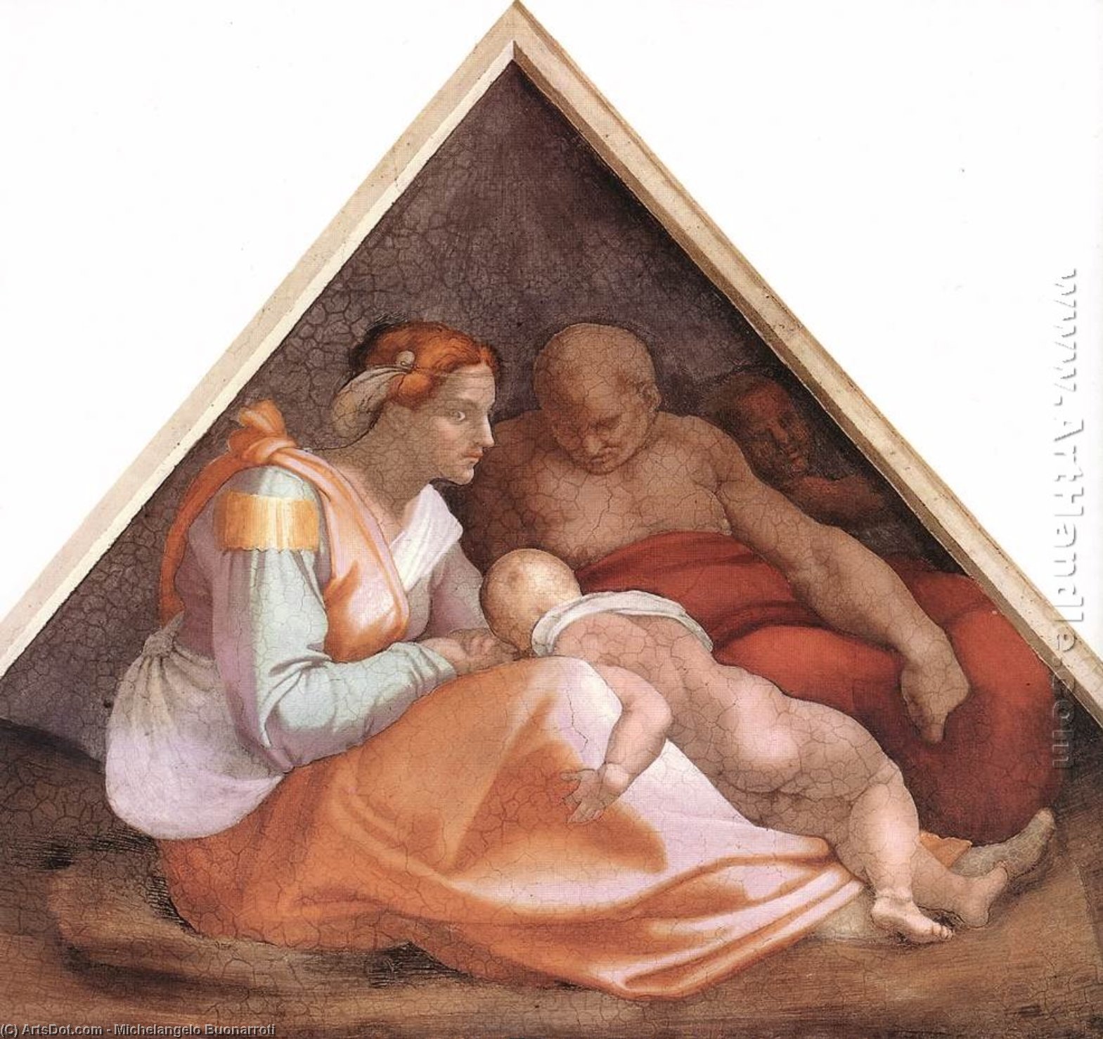 Buy Museum Art Reproductions Ancestors of Christ: figures (14), 1509 by Michelangelo Buonarroti (1475-1564, Italy) | ArtsDot.com