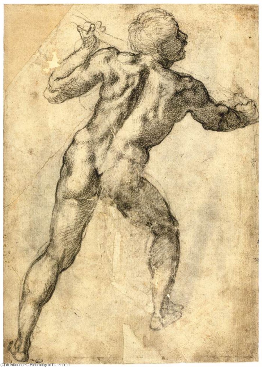 Buy Museum Art Reproductions Two Nude Studies (recto), 1504 by Michelangelo Buonarroti (1475-1564, Italy) | ArtsDot.com