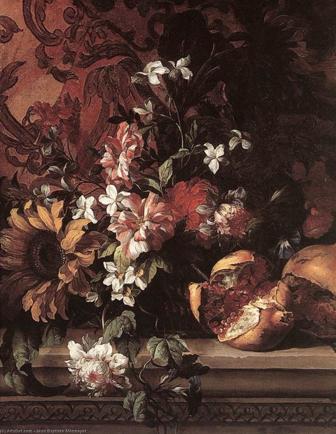 Buy Museum Art Reproductions Flowers by Jean Baptiste Monnoyer (1636-1699, France) | ArtsDot.com