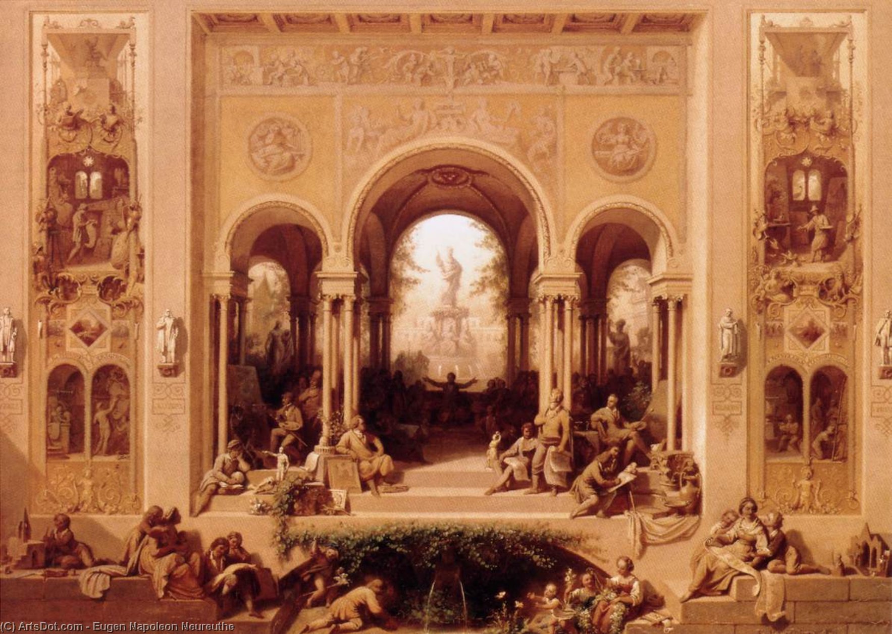 Buy Museum Art Reproductions The Arts Flourishing in Munich, 1861 by Eugen Napoleon Neureuthe (1806-1882, Germany) | ArtsDot.com
