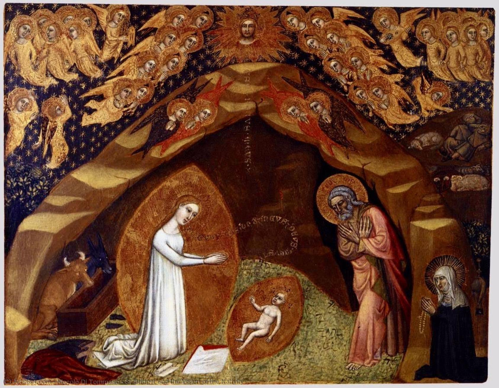 Buy Museum Art Reproductions St Bridget and the Vision of the Nativity by Niccolò Di Tommaso (1346-1376, Italy) | ArtsDot.com
