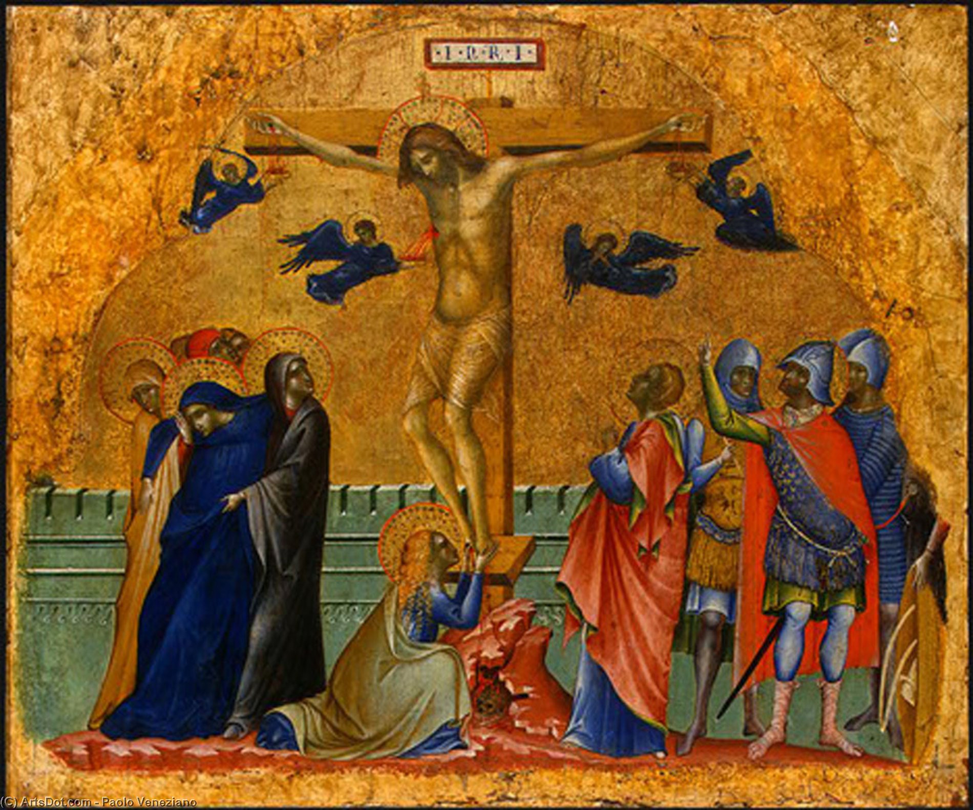 Order Paintings Reproductions The Crucifixion, 1340 by Paolo Veneziano (1333-1358, Italy) | ArtsDot.com
