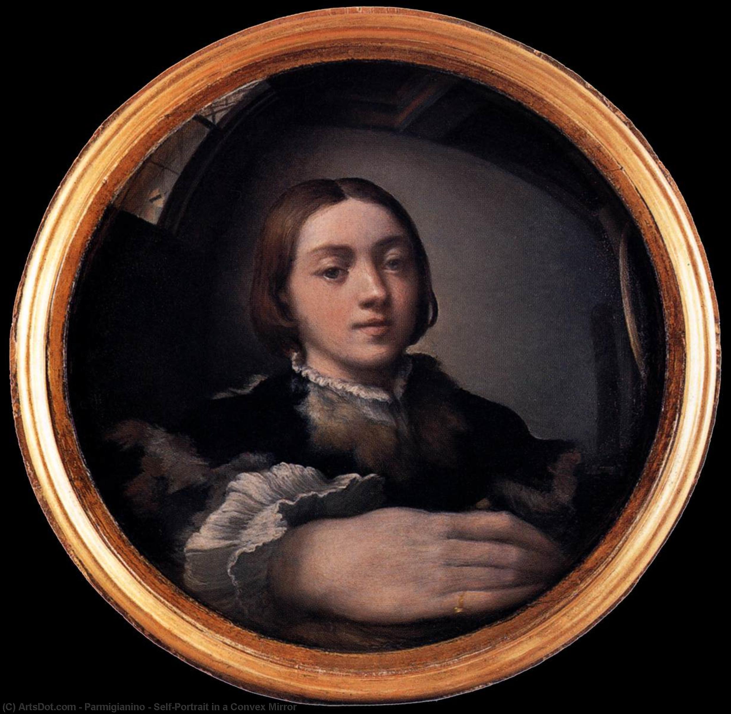 Buy Museum Art Reproductions Self-Portrait in a Convex Mirror, 1524 by Parmigianino (1503-1540, Italy) | ArtsDot.com