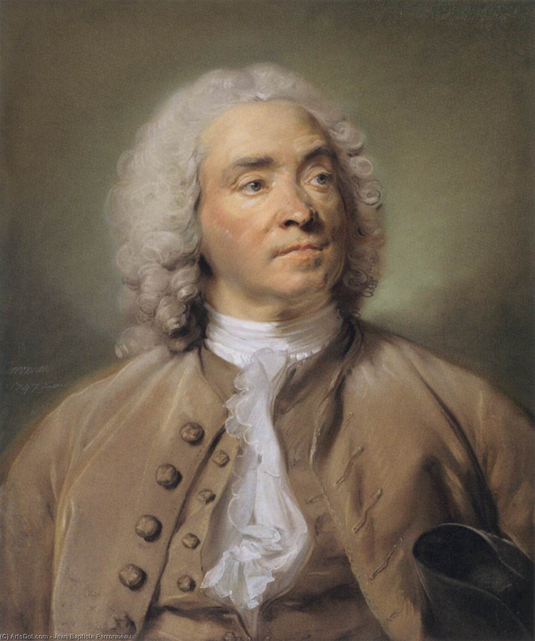 Order Paintings Reproductions Portrait of Gabriel Huquier, 1747 by Jean Baptiste Perronneau (1715-1783, Netherlands) | ArtsDot.com