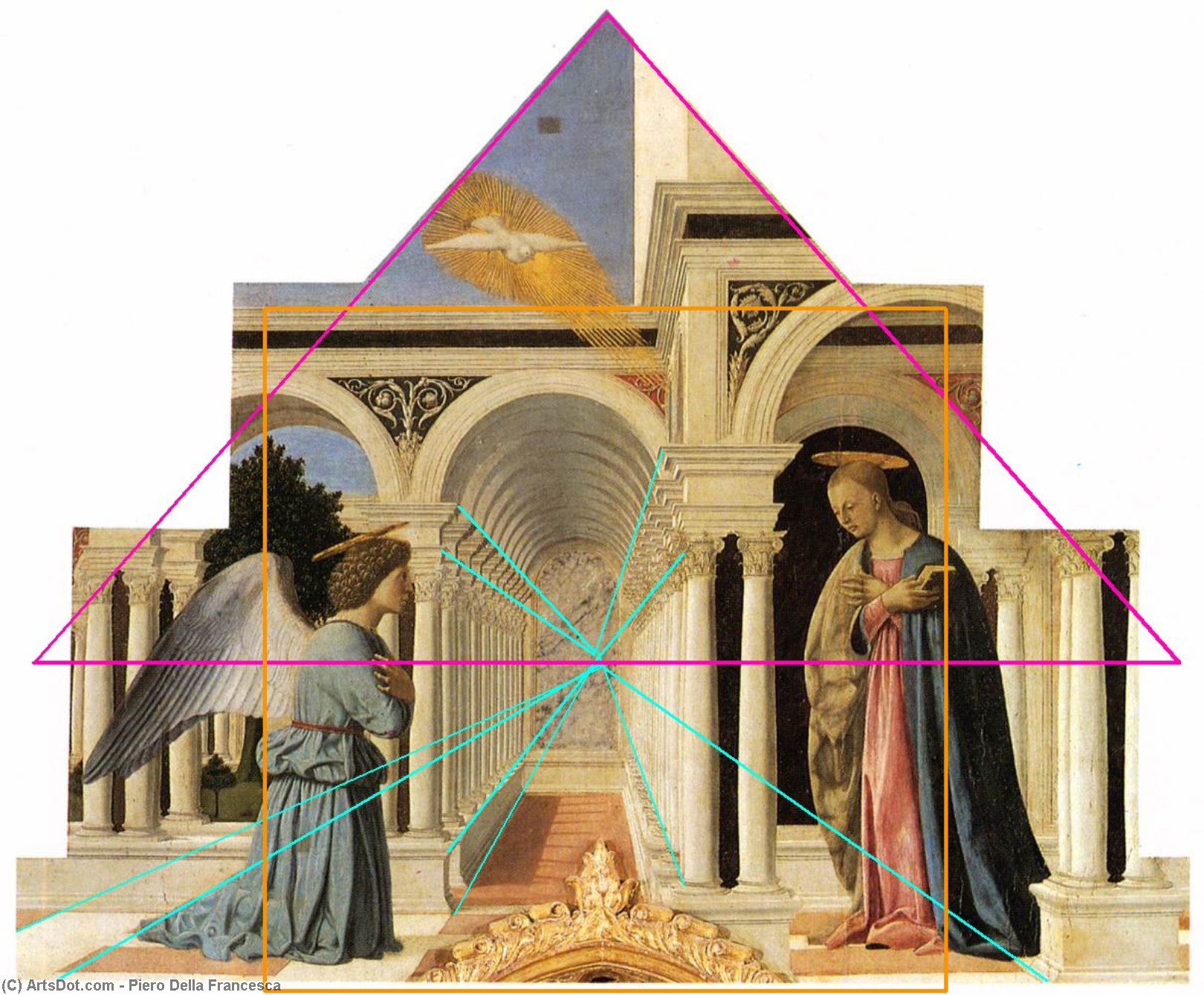 Order Oil Painting Replica Polyptych of St Anthony: The Annunciation, 1470 by Piero Della Francesca (1415-1492, Italy) | ArtsDot.com