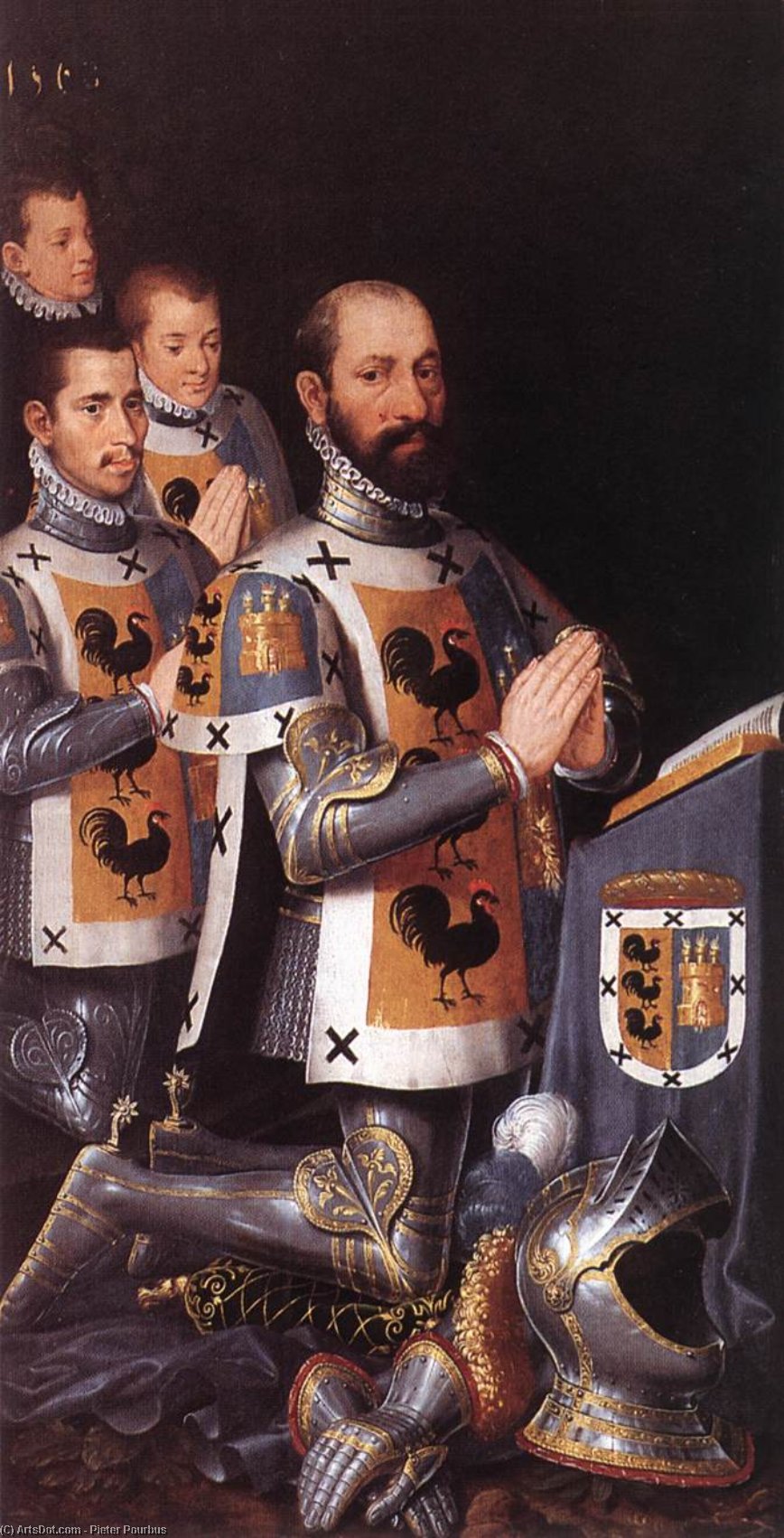 Order Oil Painting Replica Portrait of Jan Lopez Gallo and His Three Sons, 1568 by Pieter Pourbus (1524-1584, Netherlands) | ArtsDot.com