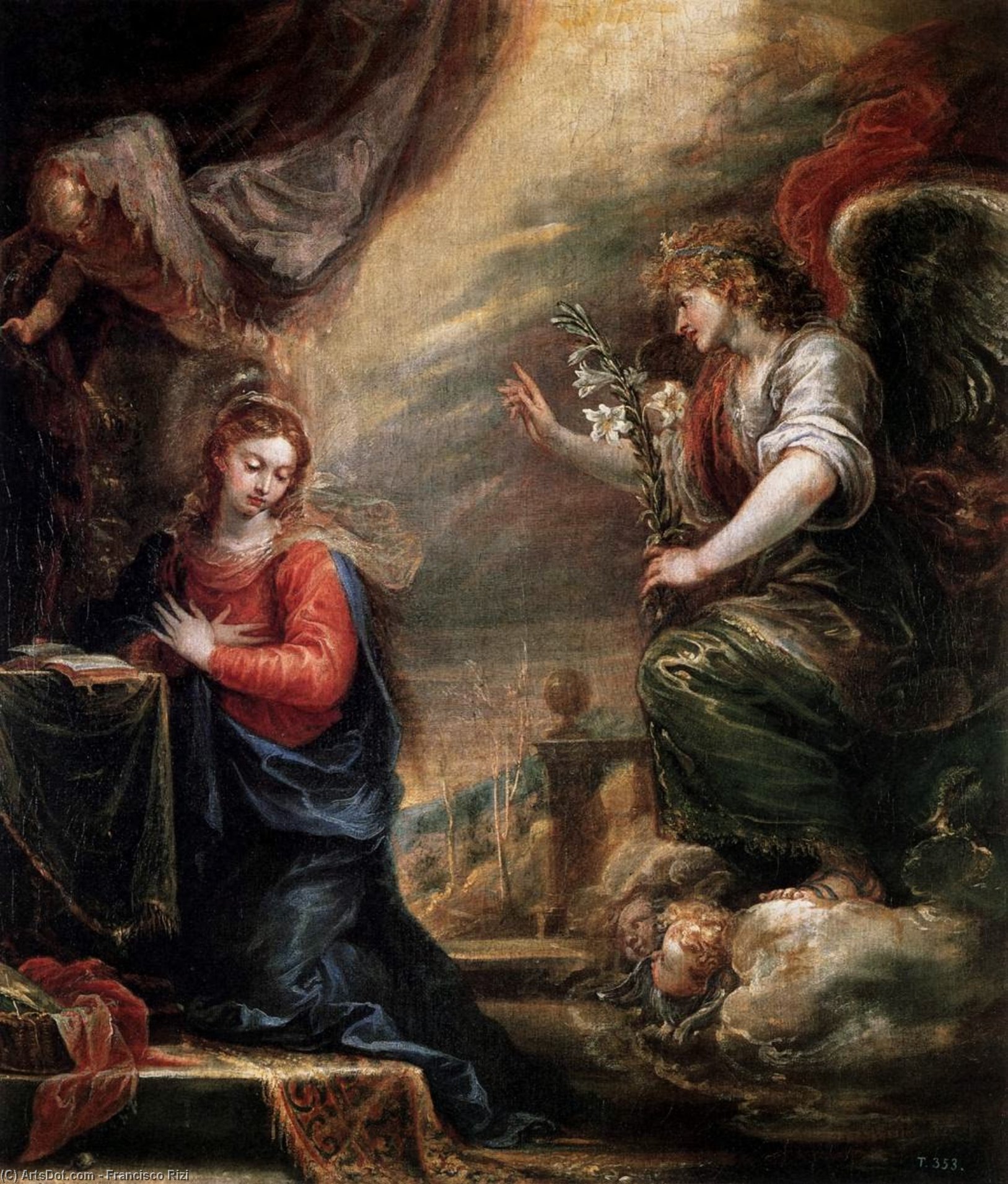 Buy Museum Art Reproductions Annunciation, 1665 by Francisco Rizi (1608-1685, Spain) | ArtsDot.com