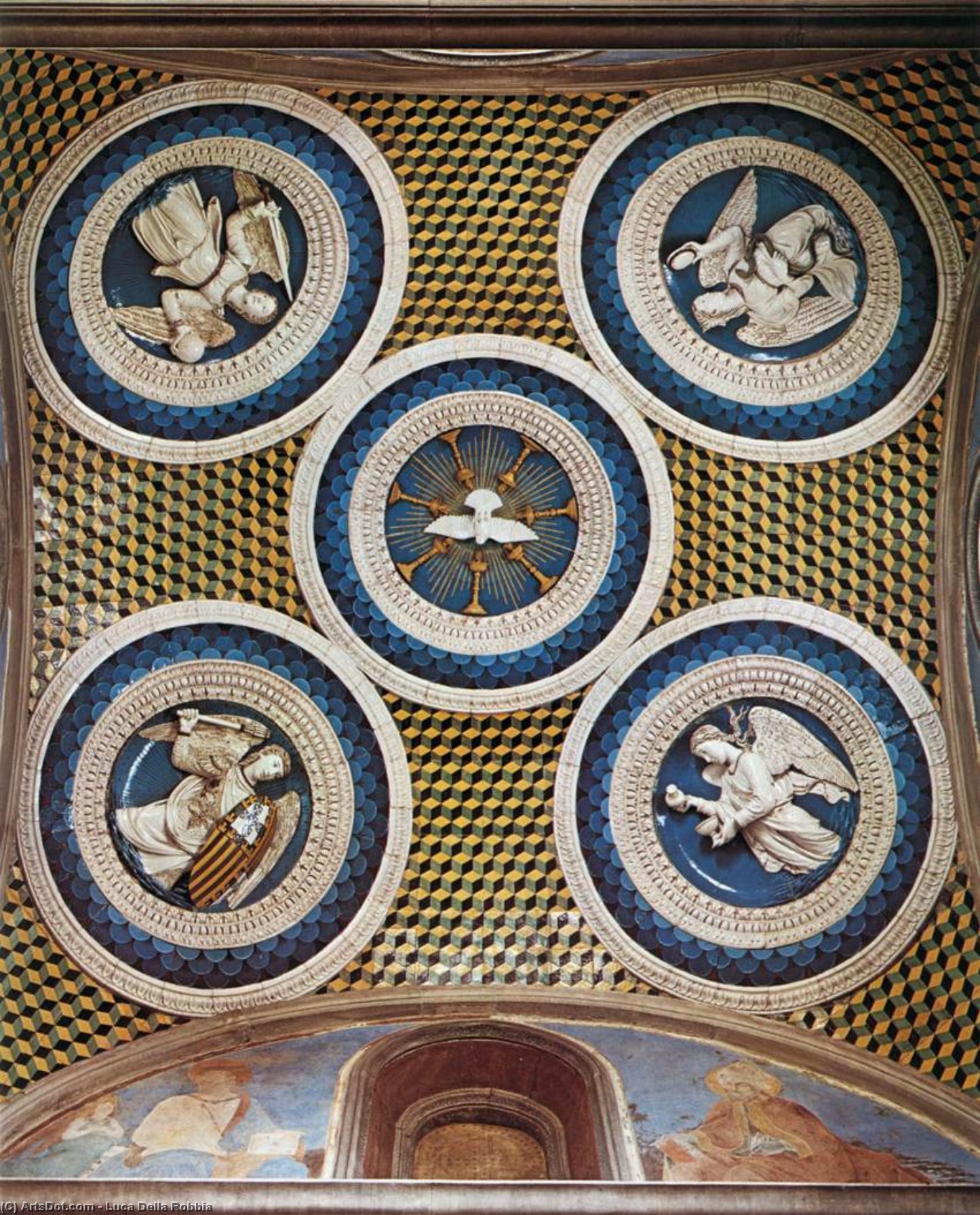 Order Oil Painting Replica Ceiling decoration, 1461 by Luca Della Robbia (1399-1482, Italy) | ArtsDot.com
