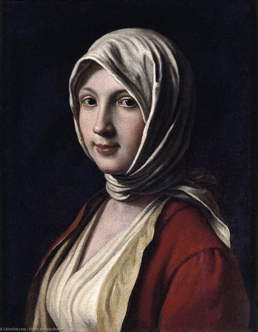 Buy Museum Art Reproductions Portrait of a Woman by Pietro Antonio Rotari (1707-1762, Italy) | ArtsDot.com