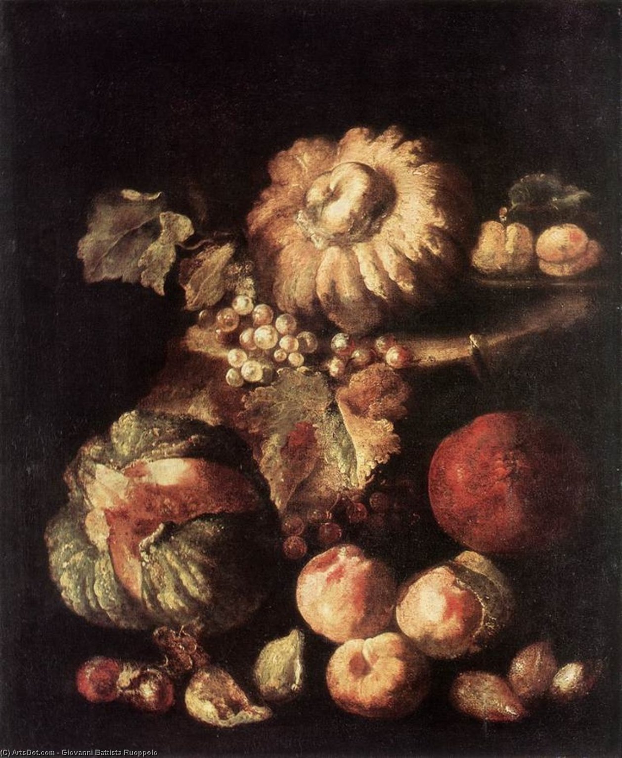 Order Oil Painting Replica Fruit Still-Life by Giovanni Battista Ruoppolo (1629-1693, Italy) | ArtsDot.com