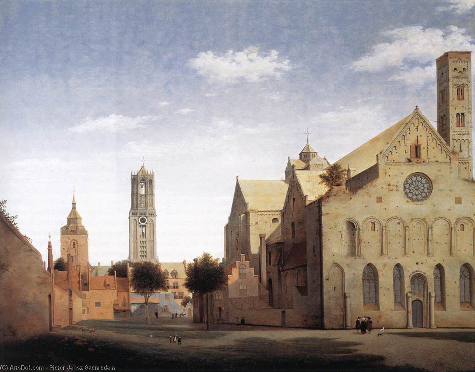 Order Oil Painting Replica St Mary`s Square and St Mary`s Church at Utrecht, 1662 by Pieter Jansz Saenredam (1597-1665, Netherlands) | ArtsDot.com