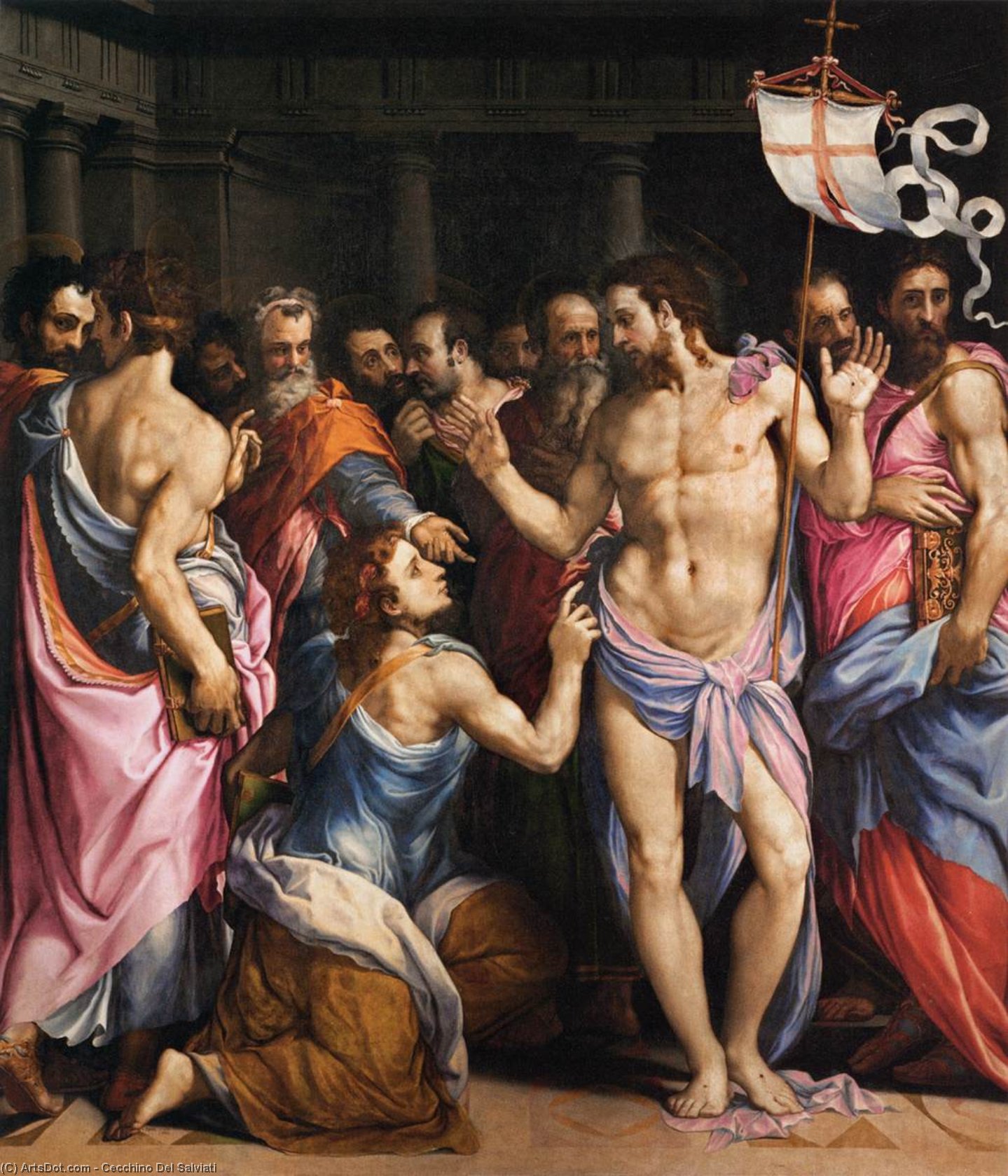Order Oil Painting Replica The Incredulity of St Thomas, 1543 by Cecchino Del Salviati (1510-1563, Italy) | ArtsDot.com