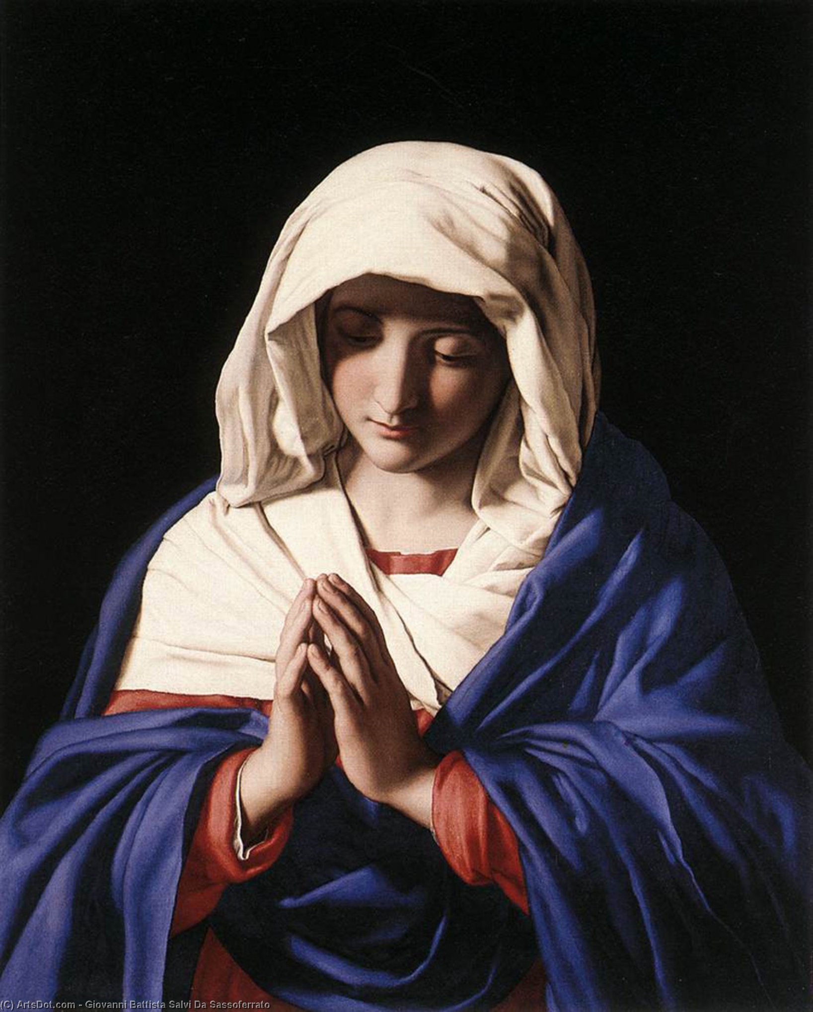 Order Artwork Replica The Virgin in Prayer, 1640 by Giovanni Battista Salvi Da Sassoferrato (1609-1685, Italy) | ArtsDot.com