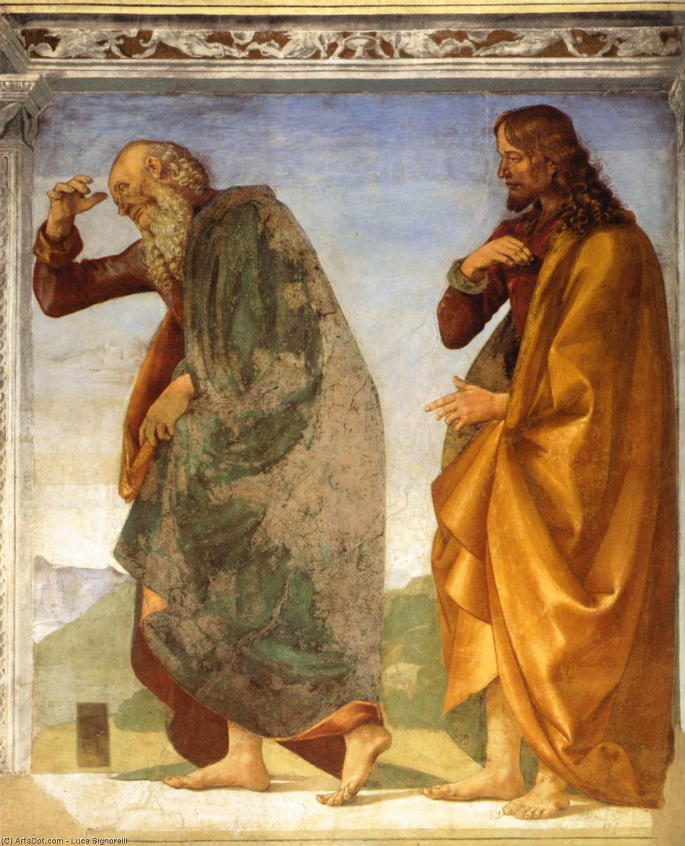 Order Paintings Reproductions Pair of Apostles in Dispute, 1477 by Luca Signorelli (1450-1523, Italy) | ArtsDot.com