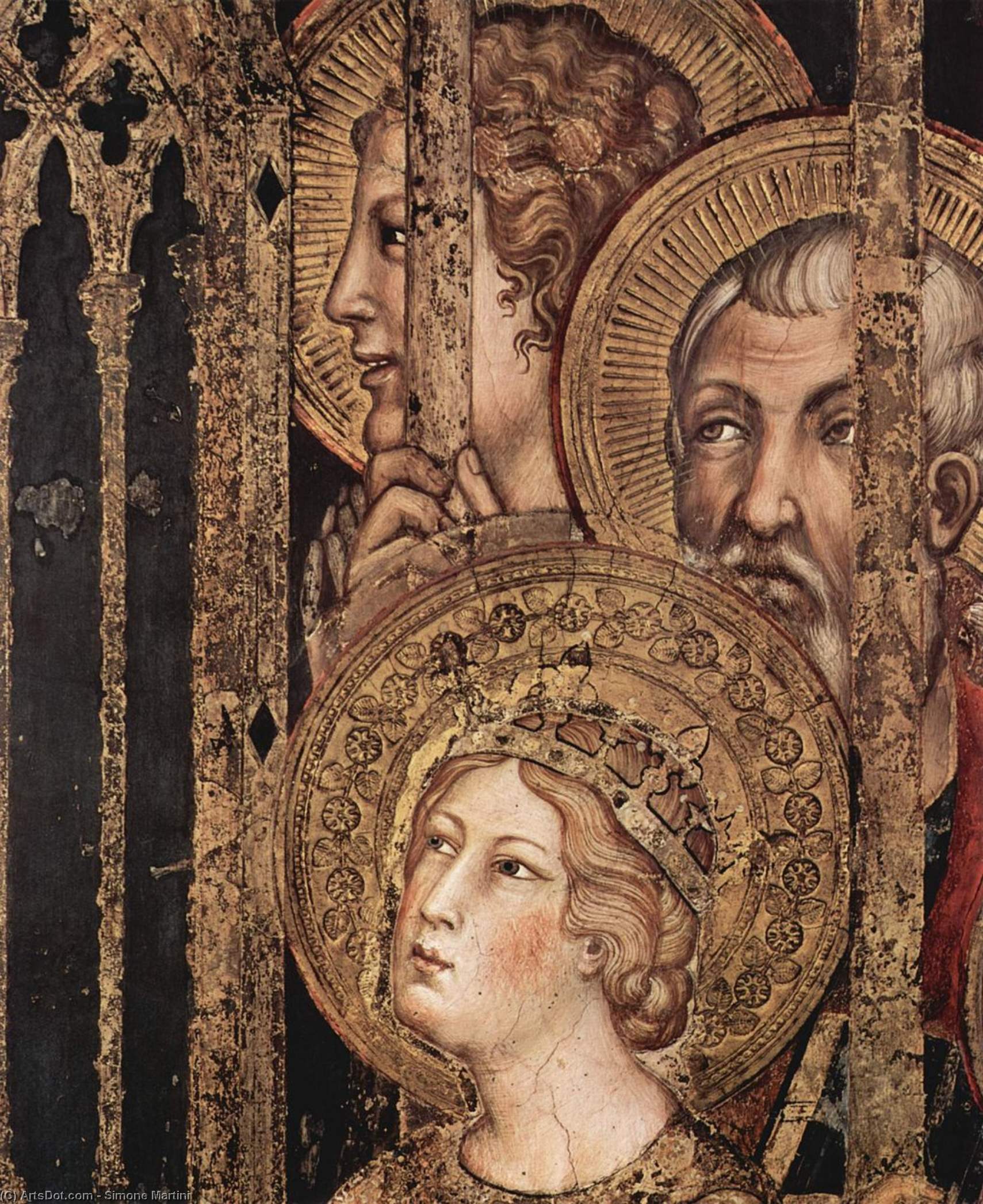 Order Paintings Reproductions Maestà (detail), 1315 by Simone Martini (1284-1344, Italy) | ArtsDot.com
