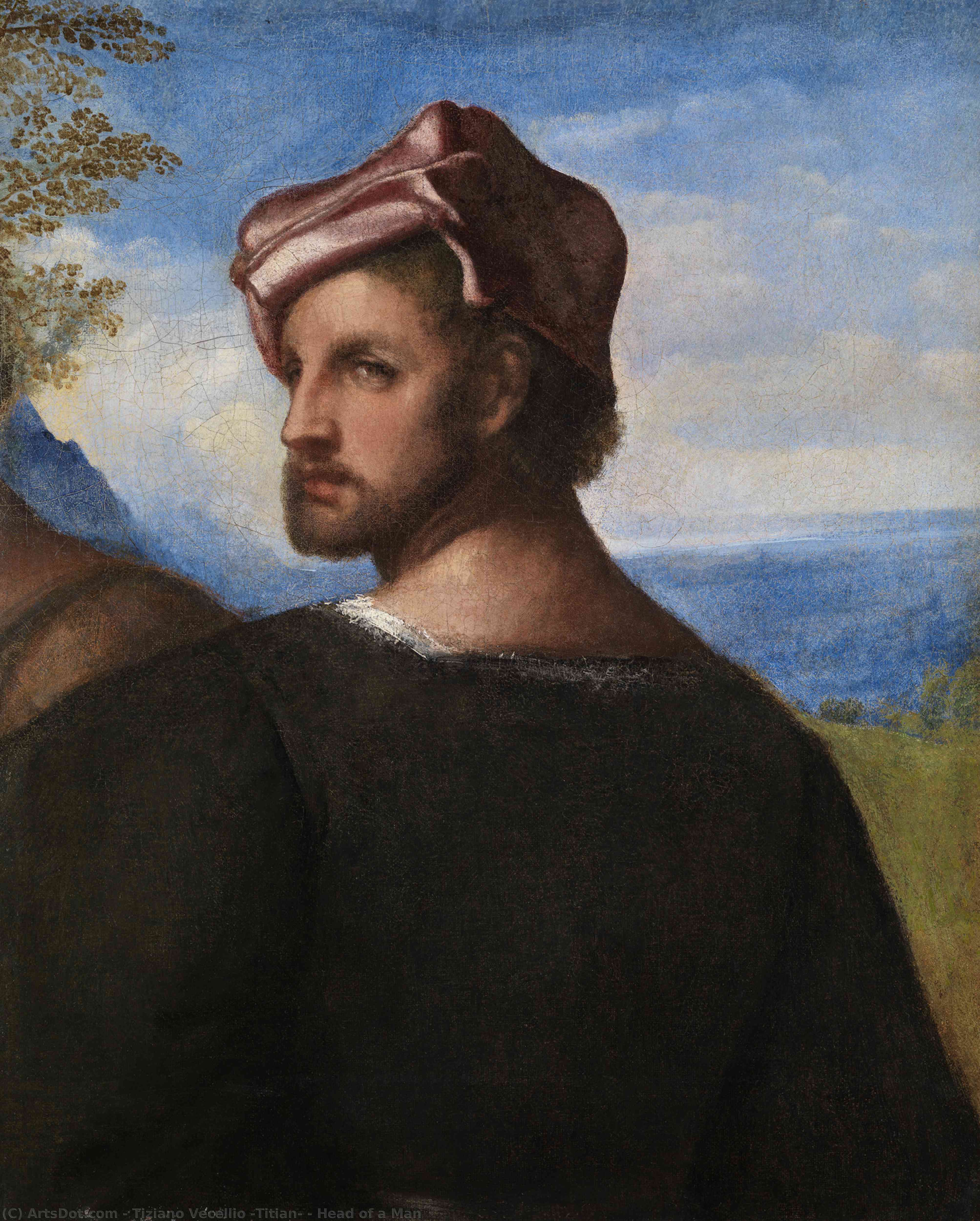 Order Paintings Reproductions Head of a Man, 1509 by Tiziano Vecellio (Titian) (1490-1576, Italy) | ArtsDot.com