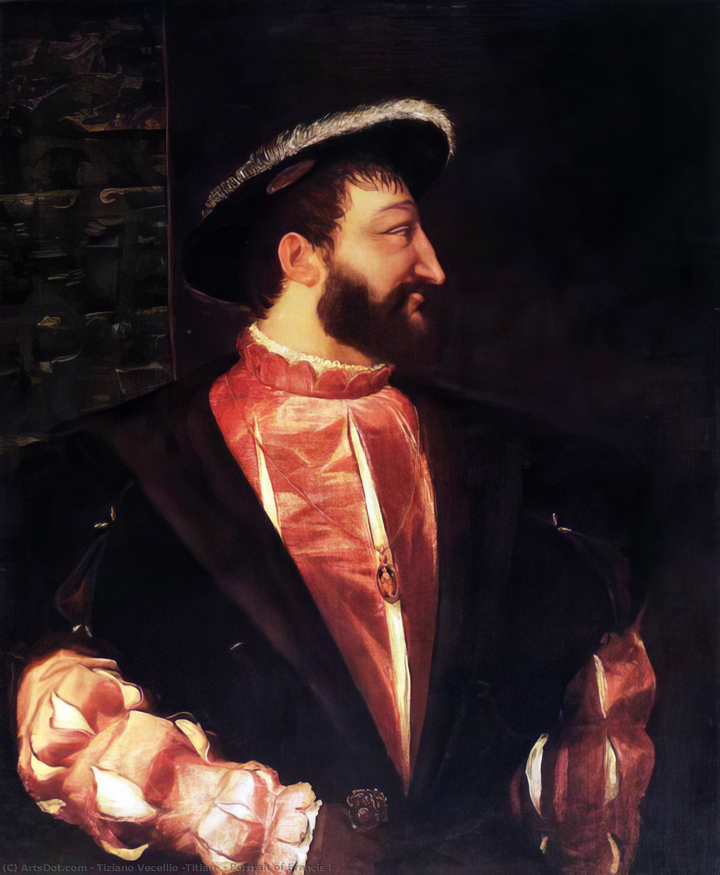 Order Artwork Replica Portrait of Francis I, 1539 by Tiziano Vecellio (Titian) (1490-1576, Italy) | ArtsDot.com