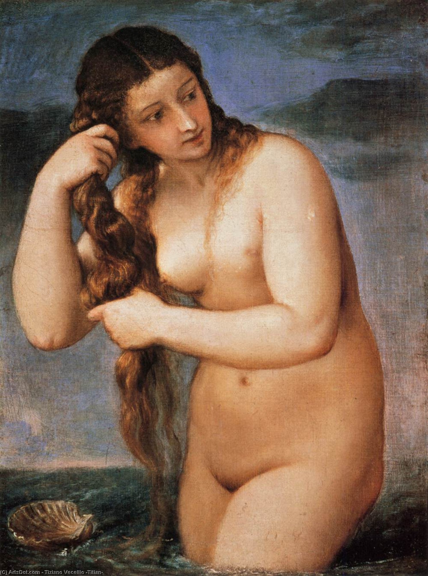 Order Oil Painting Replica Venus Anadyomene, 1520 by Tiziano Vecellio (Titian) (1490-1576, Italy) | ArtsDot.com