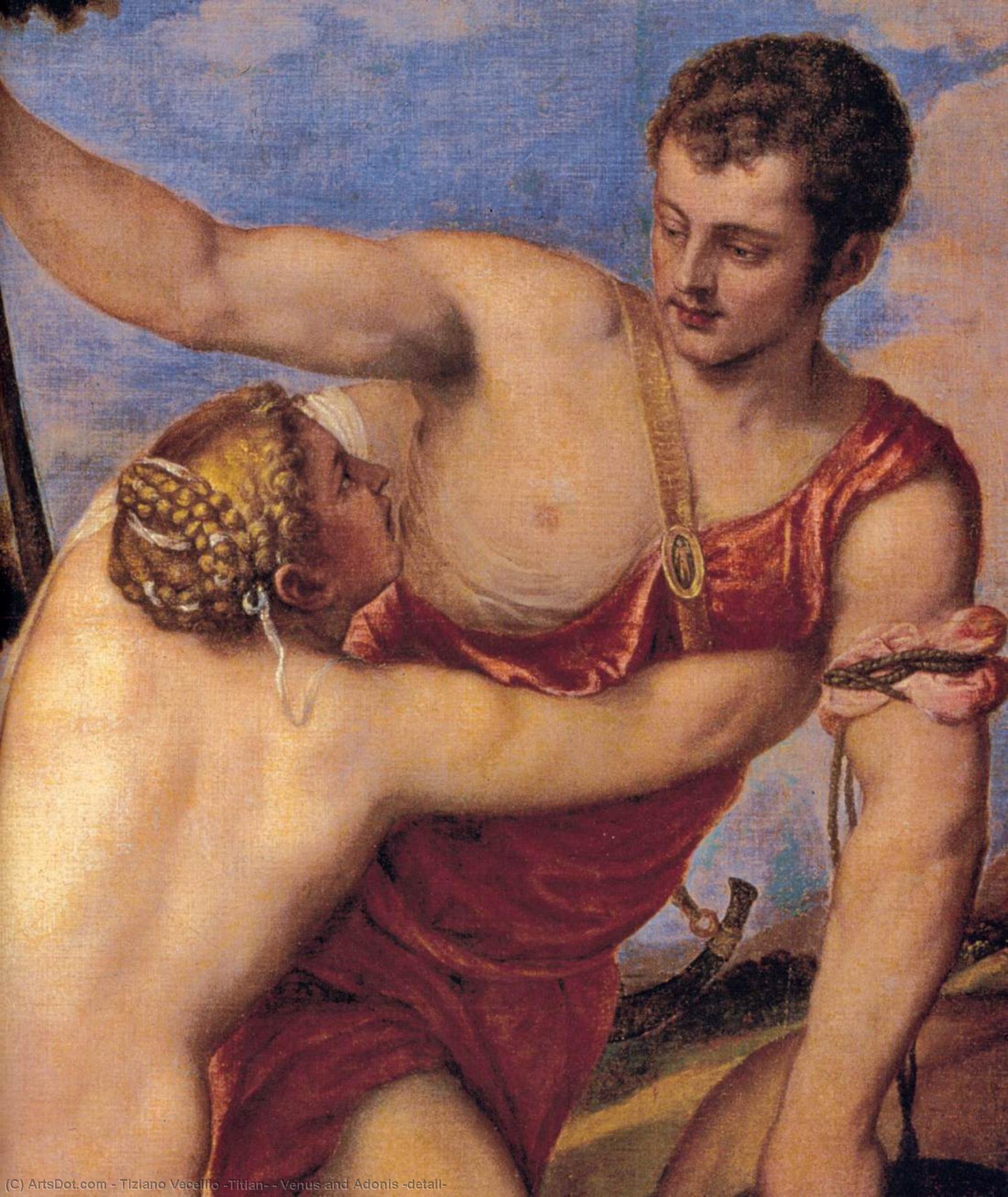 Order Oil Painting Replica Venus and Adonis (detail), 1554 by Tiziano Vecellio (Titian) (1490-1576, Italy) | ArtsDot.com