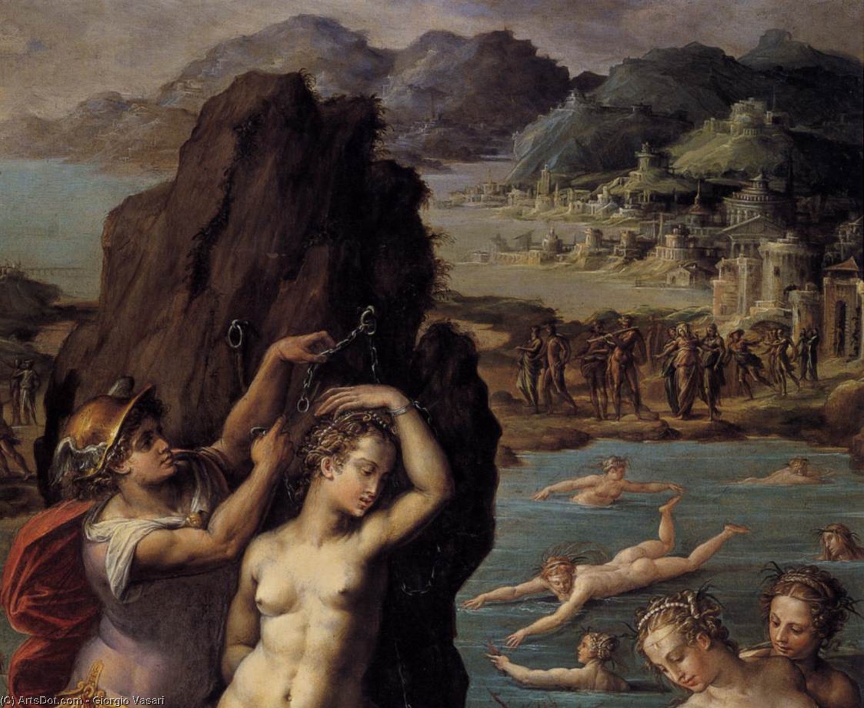 Order Paintings Reproductions Perseus and Andromeda (detail), 1570 by Giorgio Vasari (1511-1574, Italy) | ArtsDot.com
