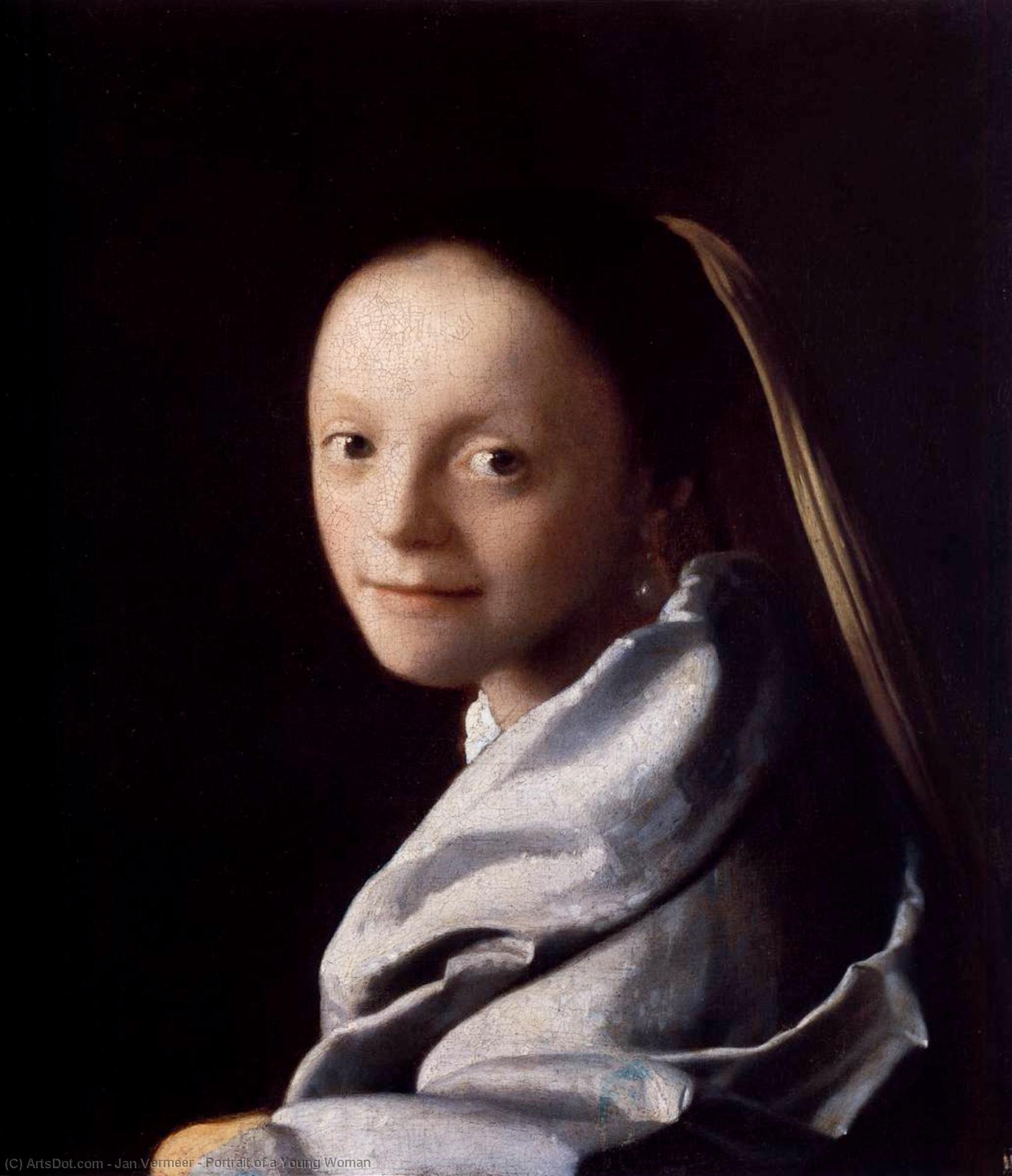Order Art Reproductions Portrait of a Young Woman, 1666 by Johannes Vermeer (1632-1675, Netherlands) | ArtsDot.com