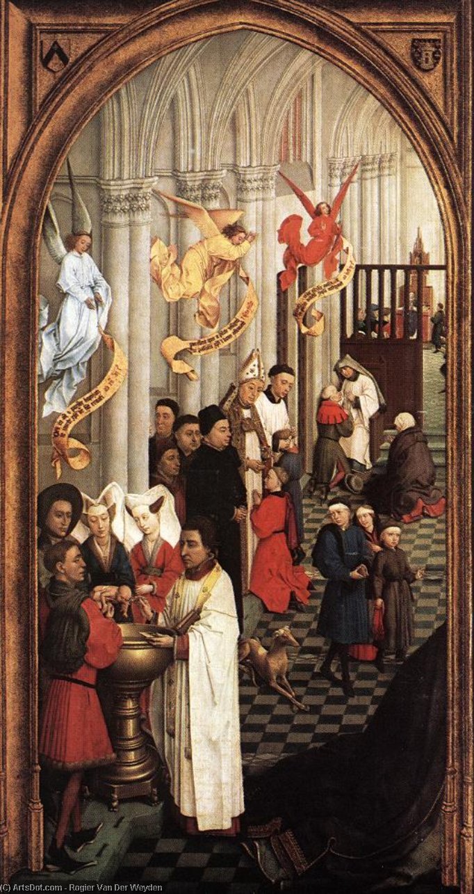 Order Art Reproductions Seven Sacraments (left wing), 1445 by Rogier Van Der Weyden (1400-1464, Belgium) | ArtsDot.com