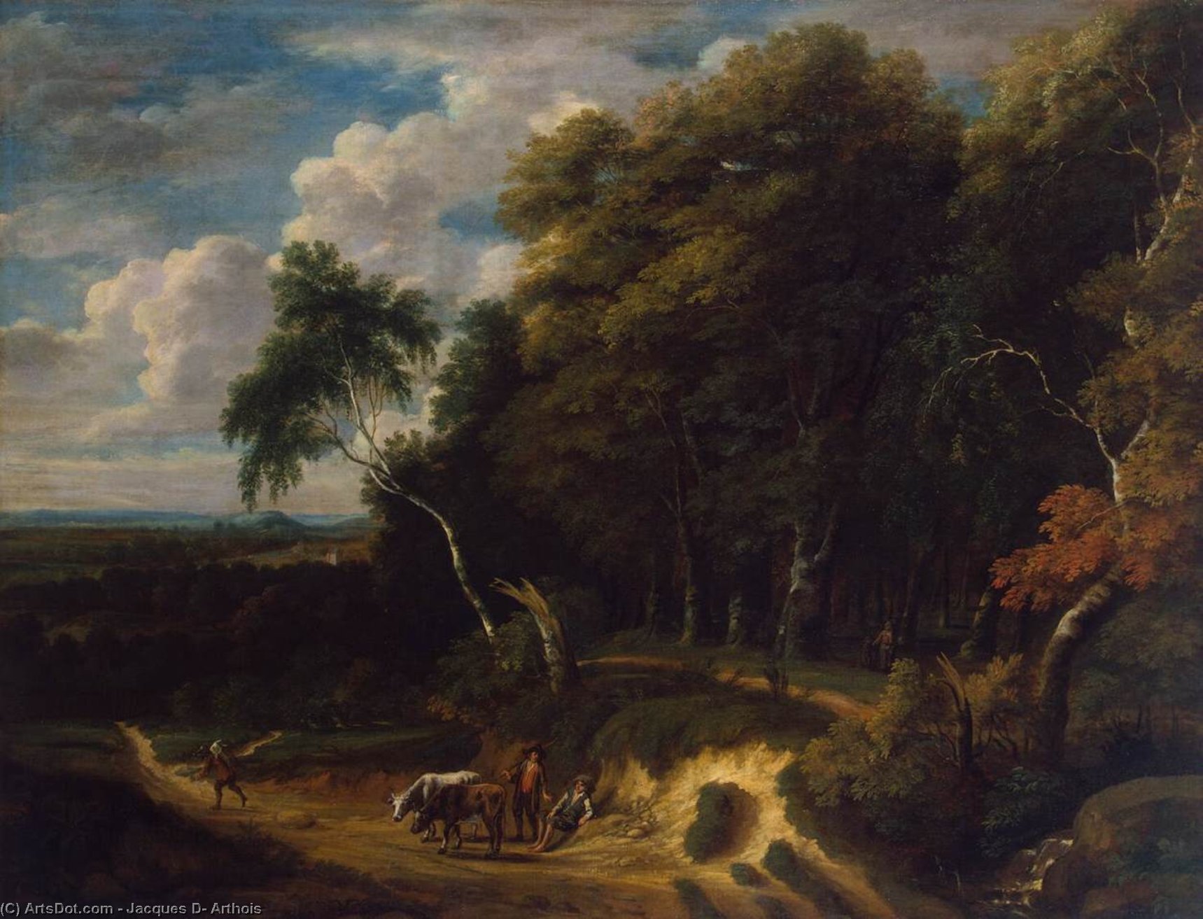 Order Oil Painting Replica Landscape with a Herd, 1630 by Jacques D' Arthois (1619-1686, Belgium) | ArtsDot.com