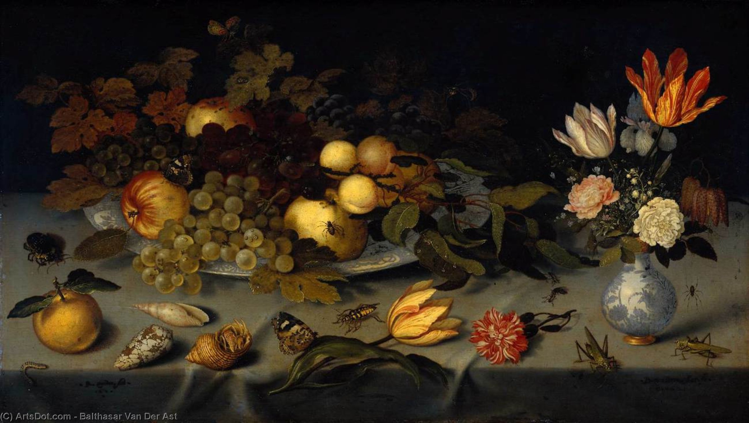 Order Oil Painting Replica Flowers and Fruit, 1620 by Balthasar Van Der Ast (1593-1657, Netherlands) | ArtsDot.com