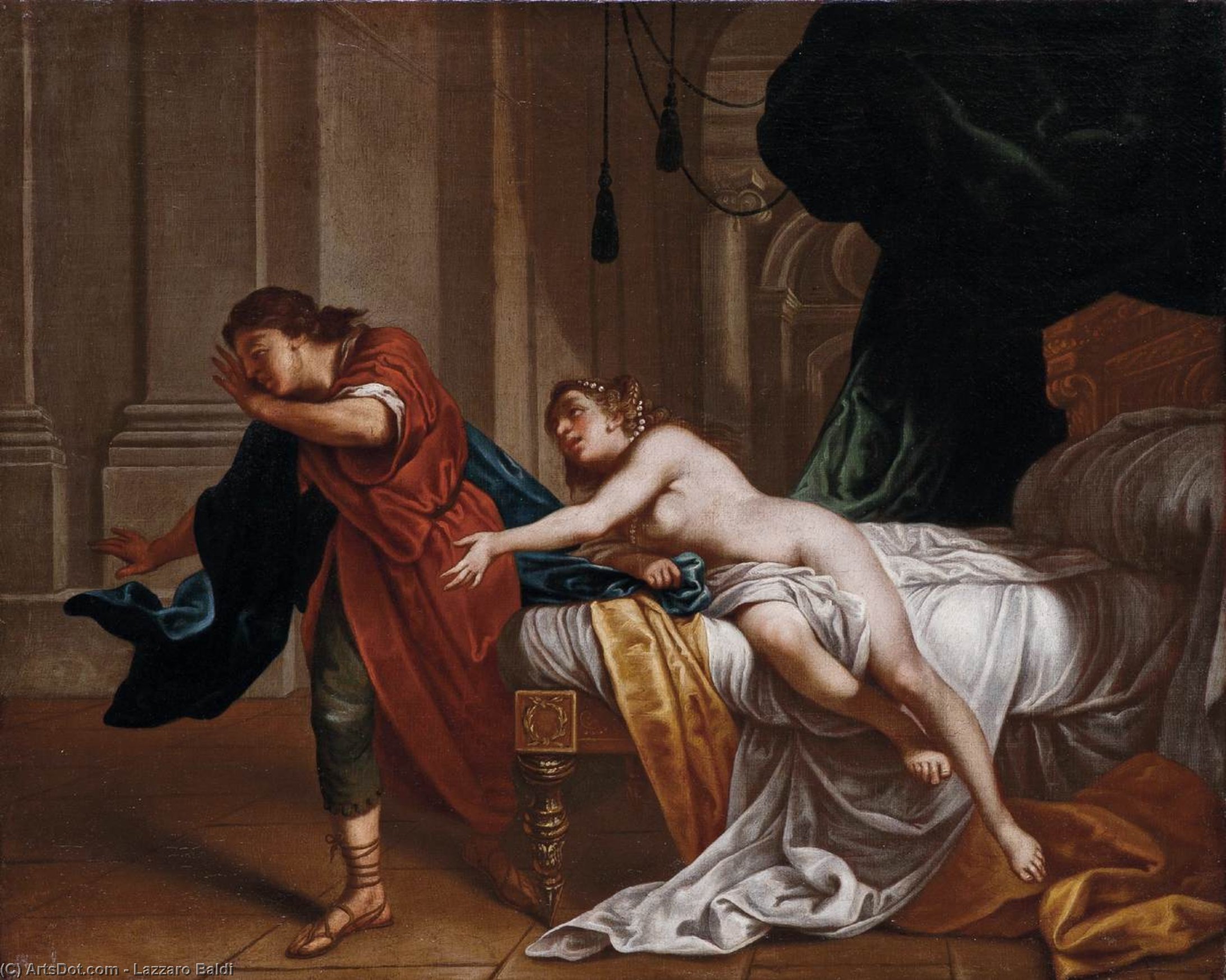 Order Oil Painting Replica Joseph and Potiphar`s Wife by Lazzaro Baldi (1624-1703, Italy) | ArtsDot.com