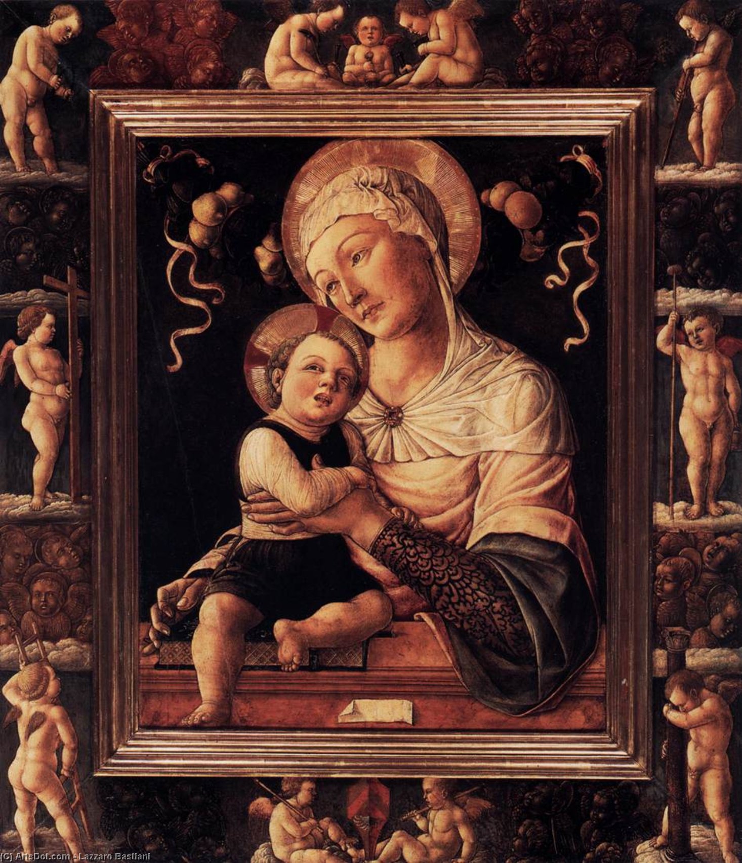 Order Artwork Replica Madonna and Child in Painted Frame by Lazzaro Bastiani (1429-1512, Italy) | ArtsDot.com