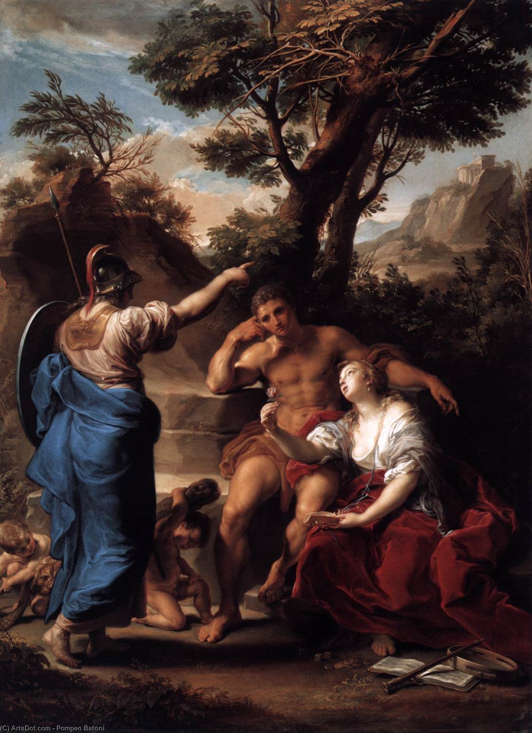 Order Oil Painting Replica Hercules at the Crossroads, 1748 by Pompeo Batoni (1708-1787, Italy) | ArtsDot.com