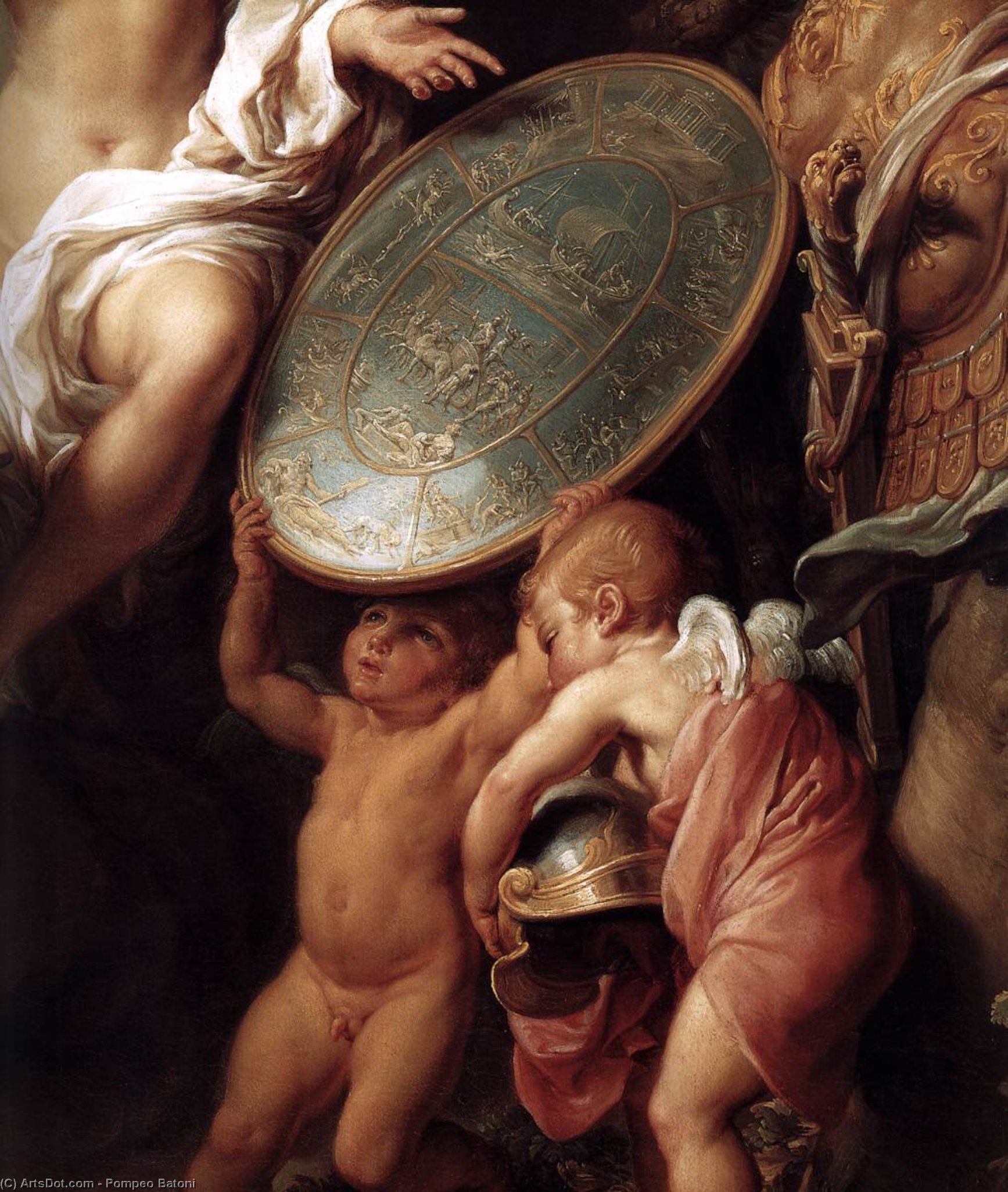 Order Paintings Reproductions Venus Presenting Aeneas with Armour Forged by Vulcan (detail), 1748 by Pompeo Batoni (1708-1787, Italy) | ArtsDot.com