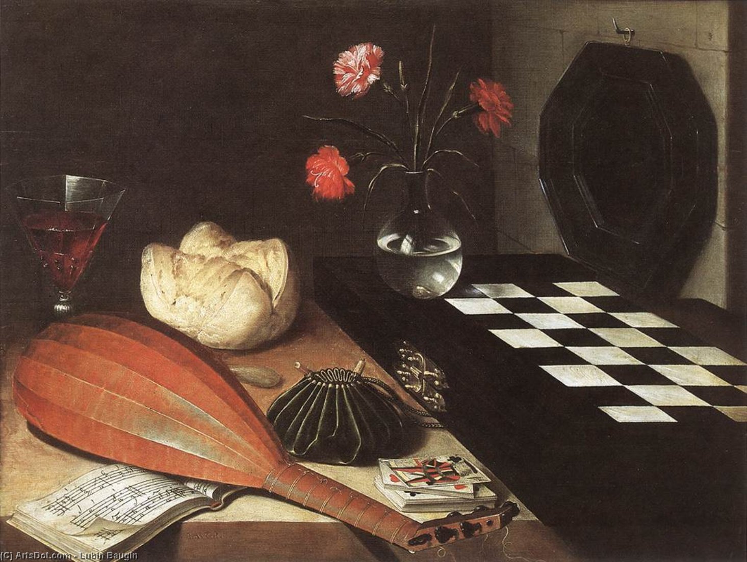 Order Artwork Replica Still-life with Chessboard (The Five Senses), 1630 by Lubin Baugin (1612-1663, France) | ArtsDot.com