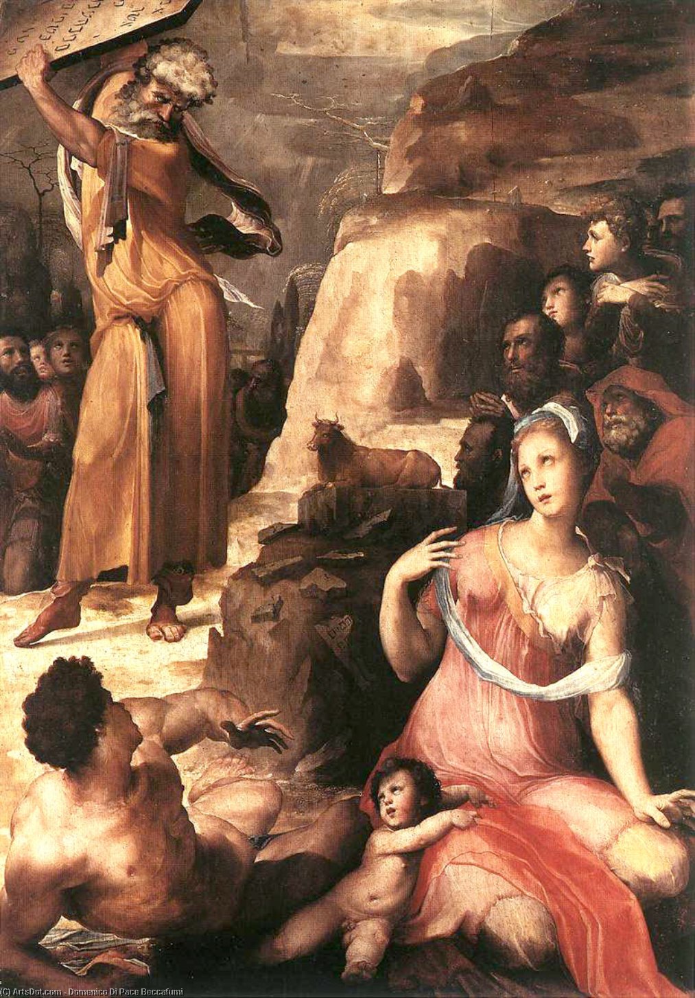 Buy Museum Art Reproductions Moses and the Golden Calf, 1536 by Domenico Di Pace Beccafumi (1486-1551, Italy) | ArtsDot.com