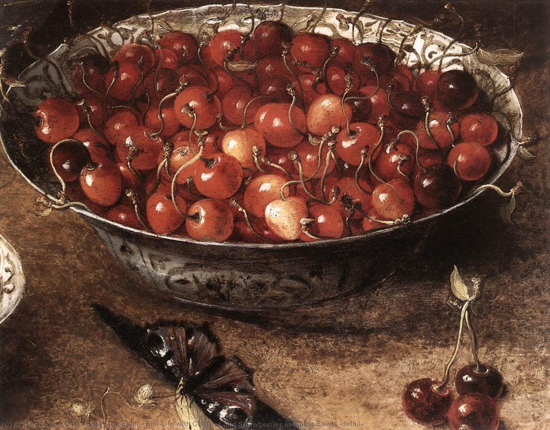Buy Museum Art Reproductions Still-Life with Cherries and Strawberries in China Bowls (detail), 1608 by Osias Beert The Elder (1580-1624) | ArtsDot.com