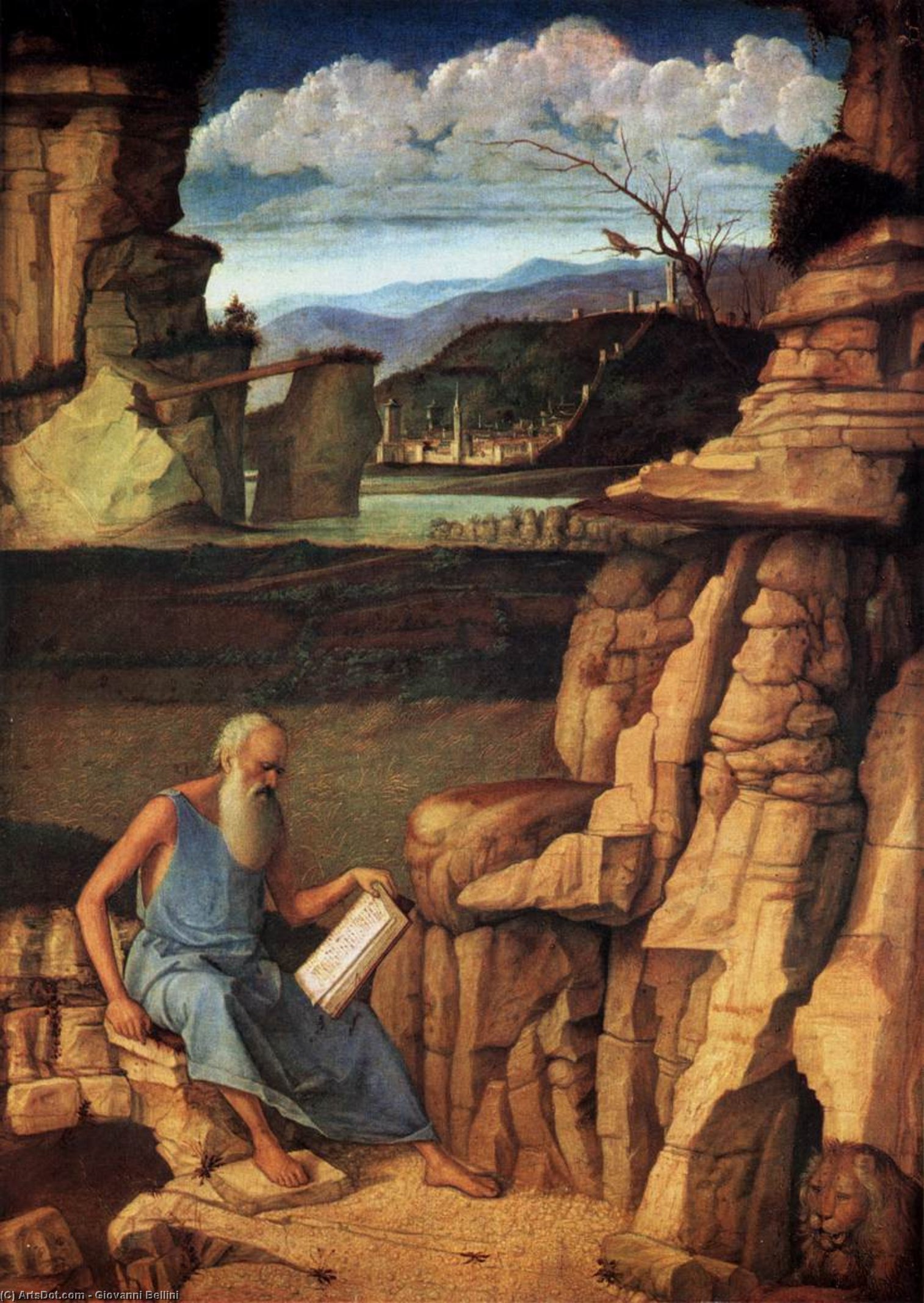 Order Artwork Replica St Jerome Reading in the Countryside, 1480 by Giovanni Bellini (1433-1516, Italy) | ArtsDot.com